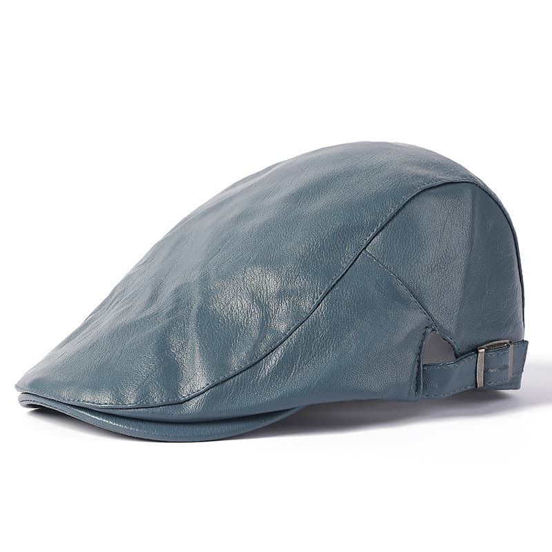 PU Leather Fashion Beret Hat Flat Cap