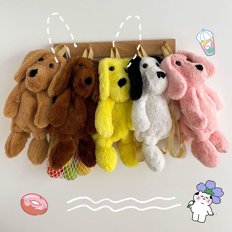Cotton Plush puppet dog backpack for kids thumbnail 3