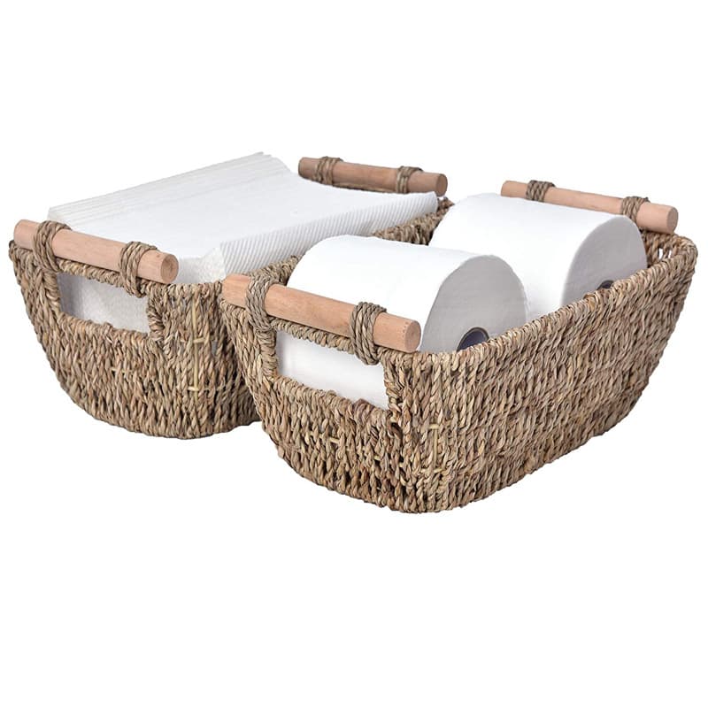 Storage Works Hand-Woven Small Wicker Baskets