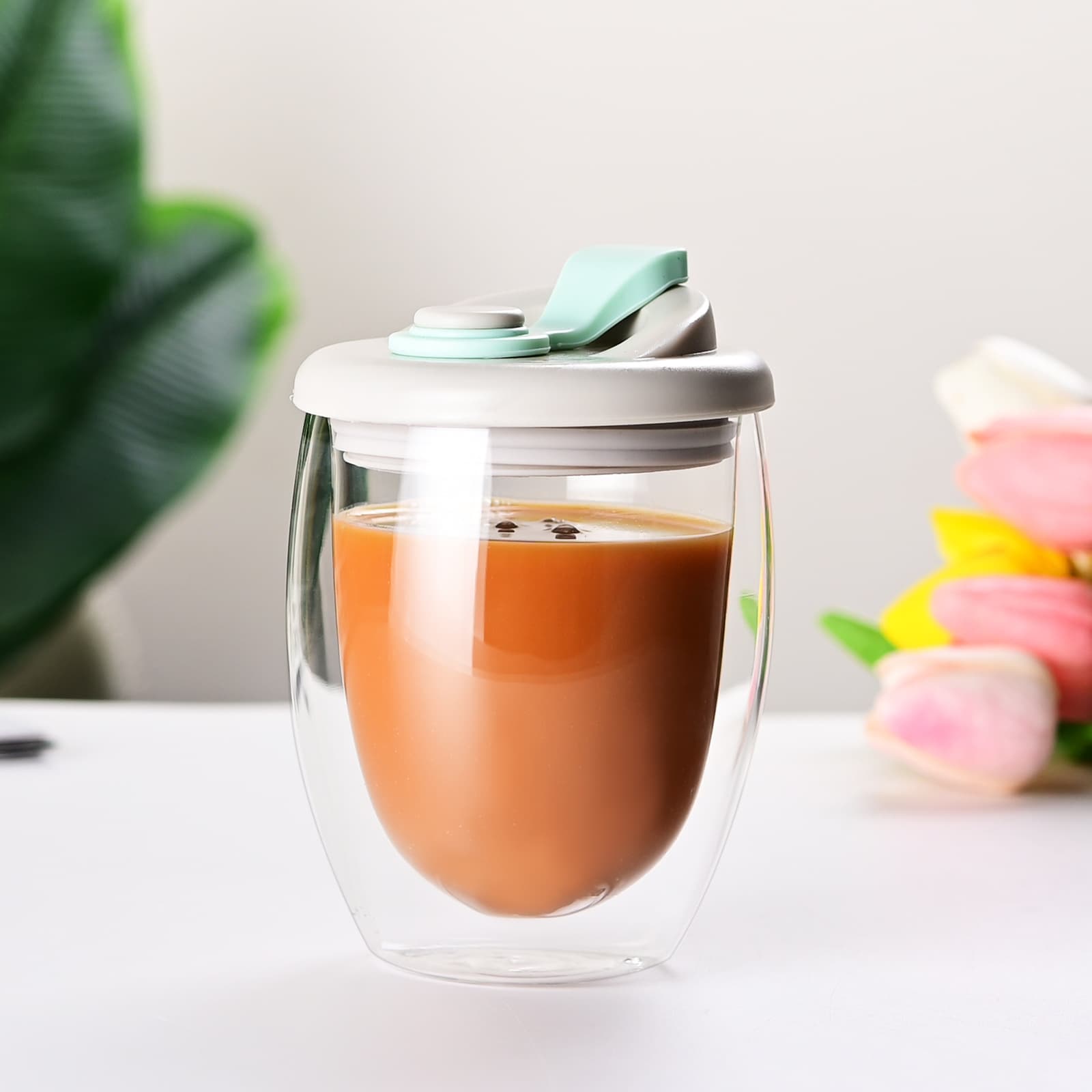 12 OZ Double Wall Glass Coffee Mug thumbnail 3