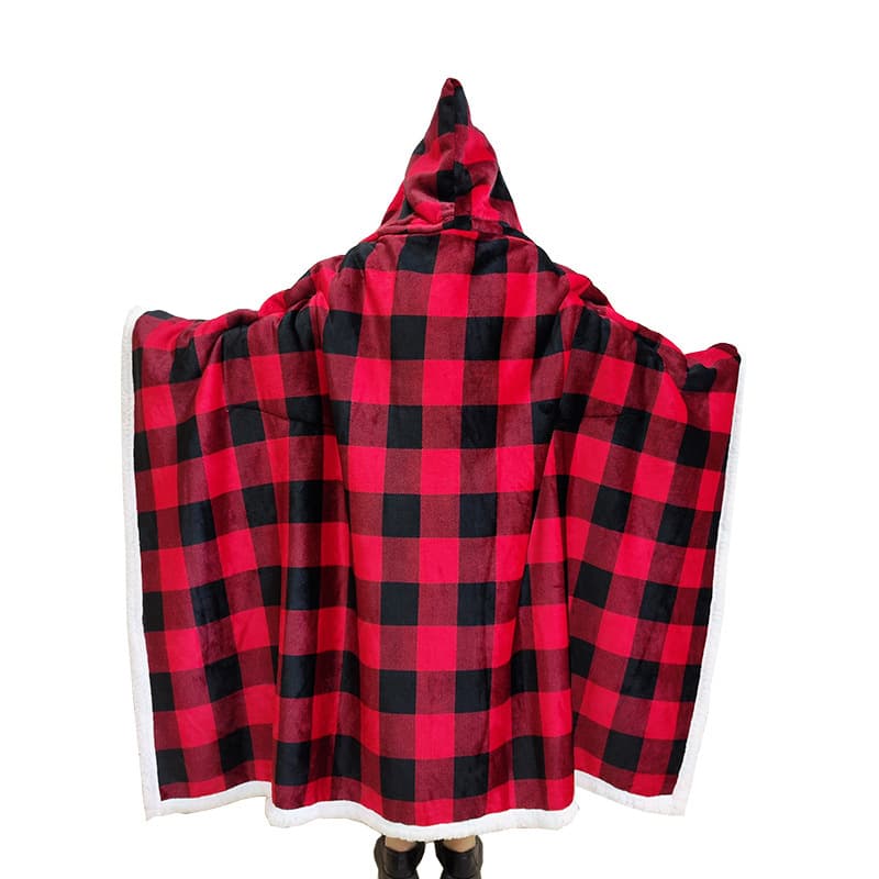 Wearable Cuddle Wrap Blanket, Warm Soft Hooded Poncho thumbnail 2