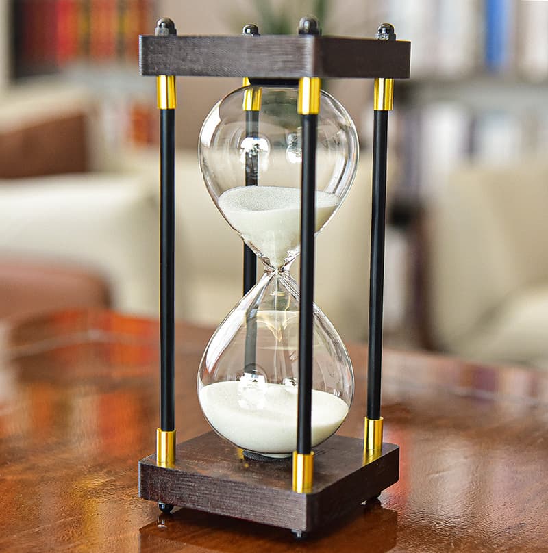 Large Decorative Wooden Hourglass Timer 60 Minute