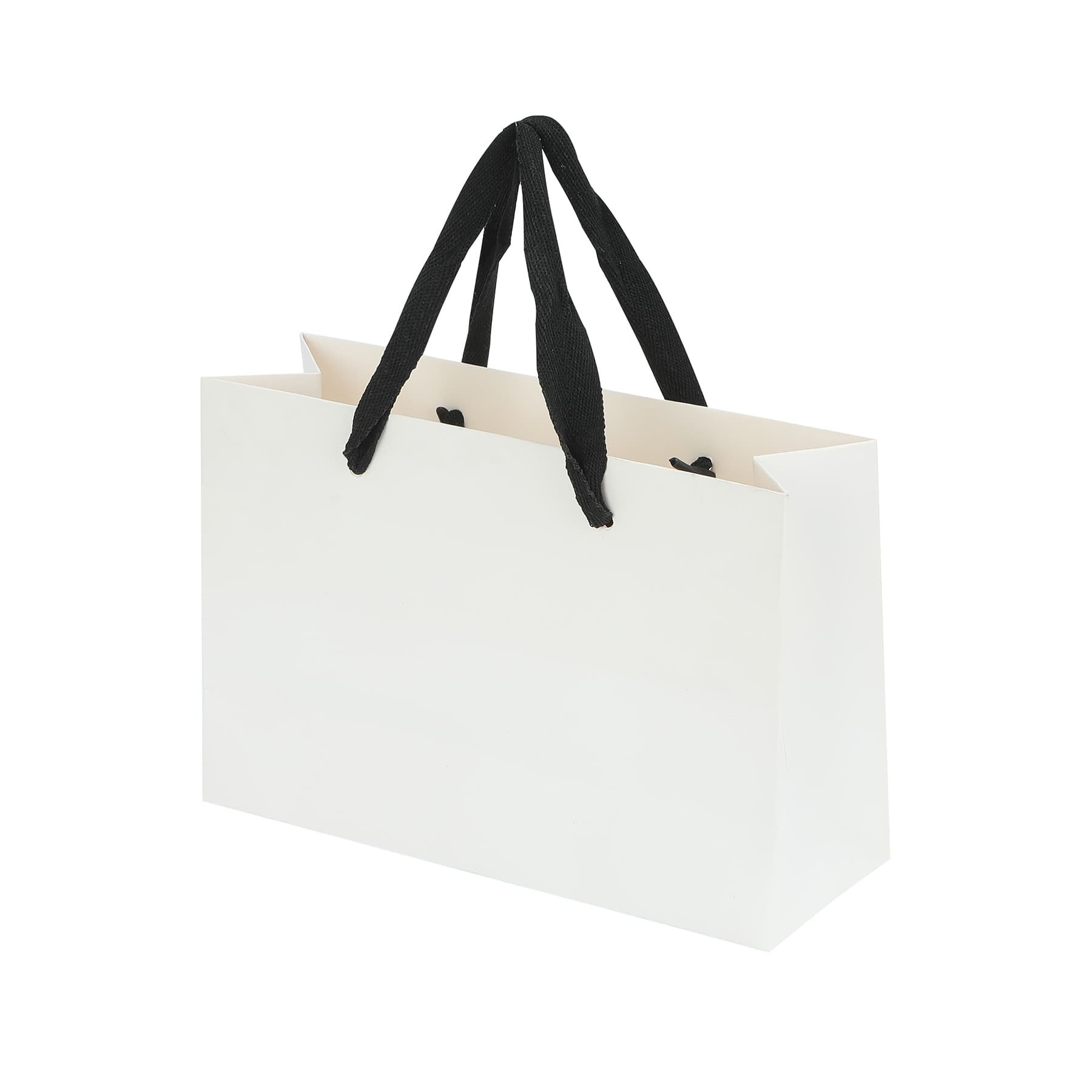 Custom logo recycle white kraft paper clothing shopping bag  thumbnail 2