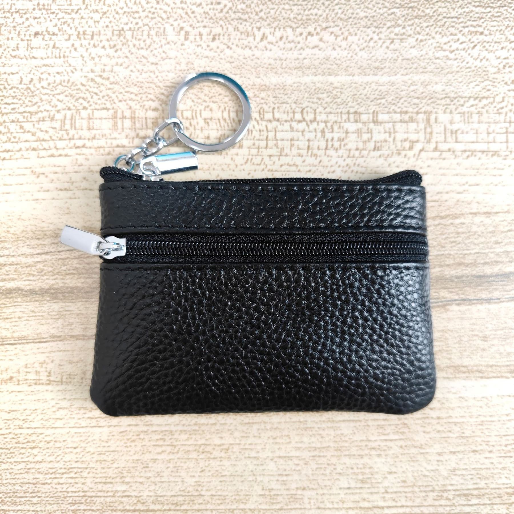 Mini Leather Coin Purse With Key Ring