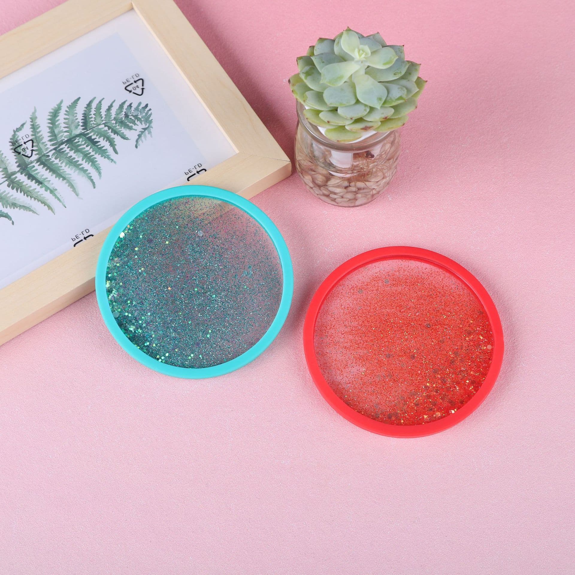 Acrylic Coaster Drink Insulation Mat With Quicksand