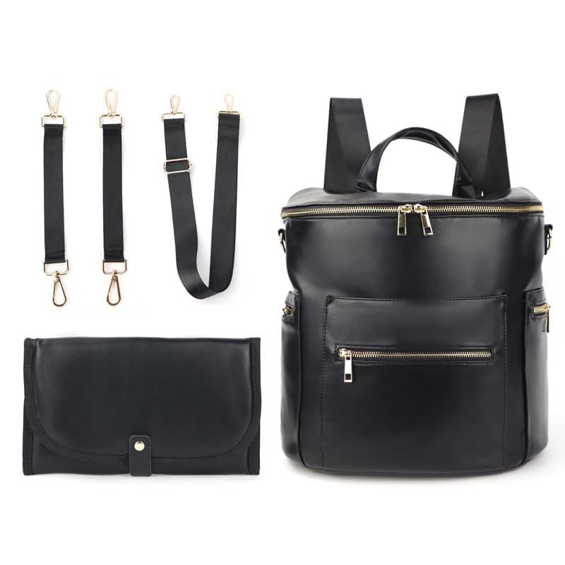 Stroller Straps and Insulated Pockets Leather Baby Bag thumbnail 4