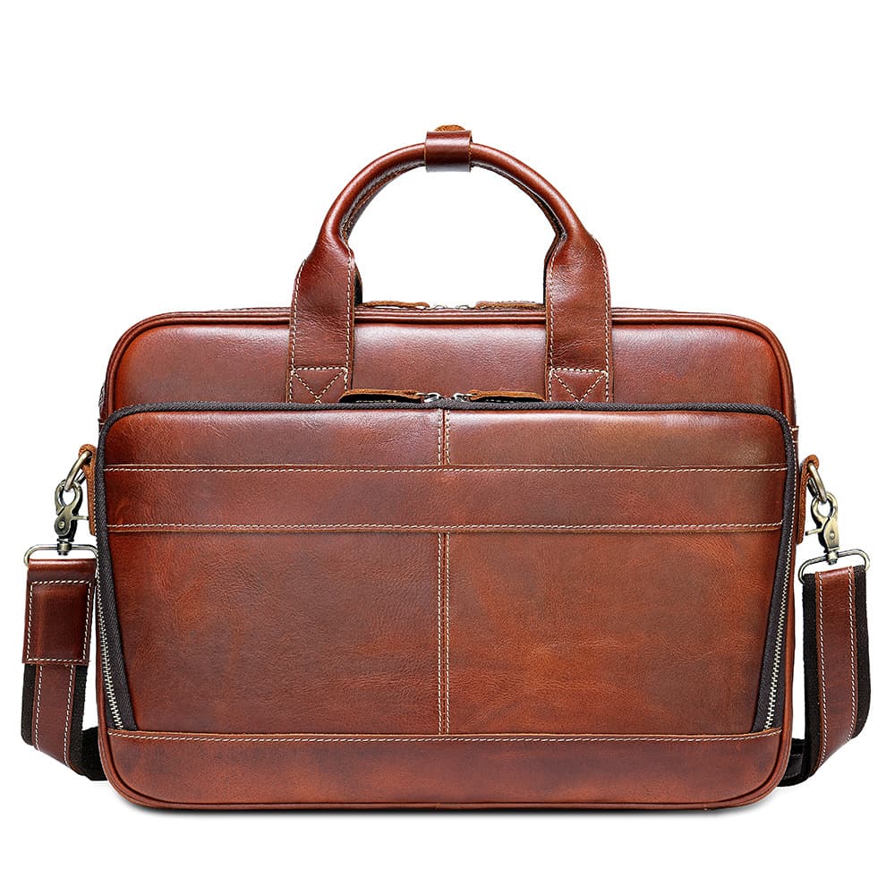 14 Inch Laptop Genuine Leather Men's Handbag Briefcase thumbnail 4