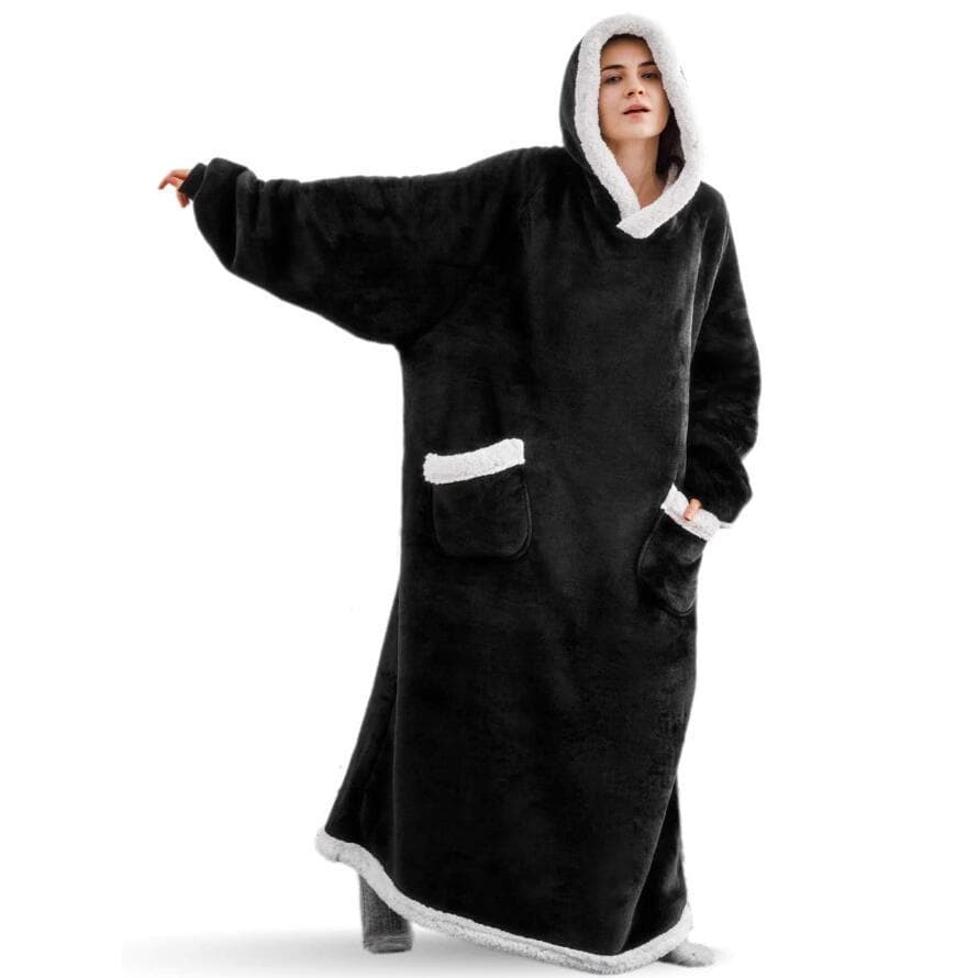 Oversized Microfiber & Sherpa Wearable Blanket thumbnail 5