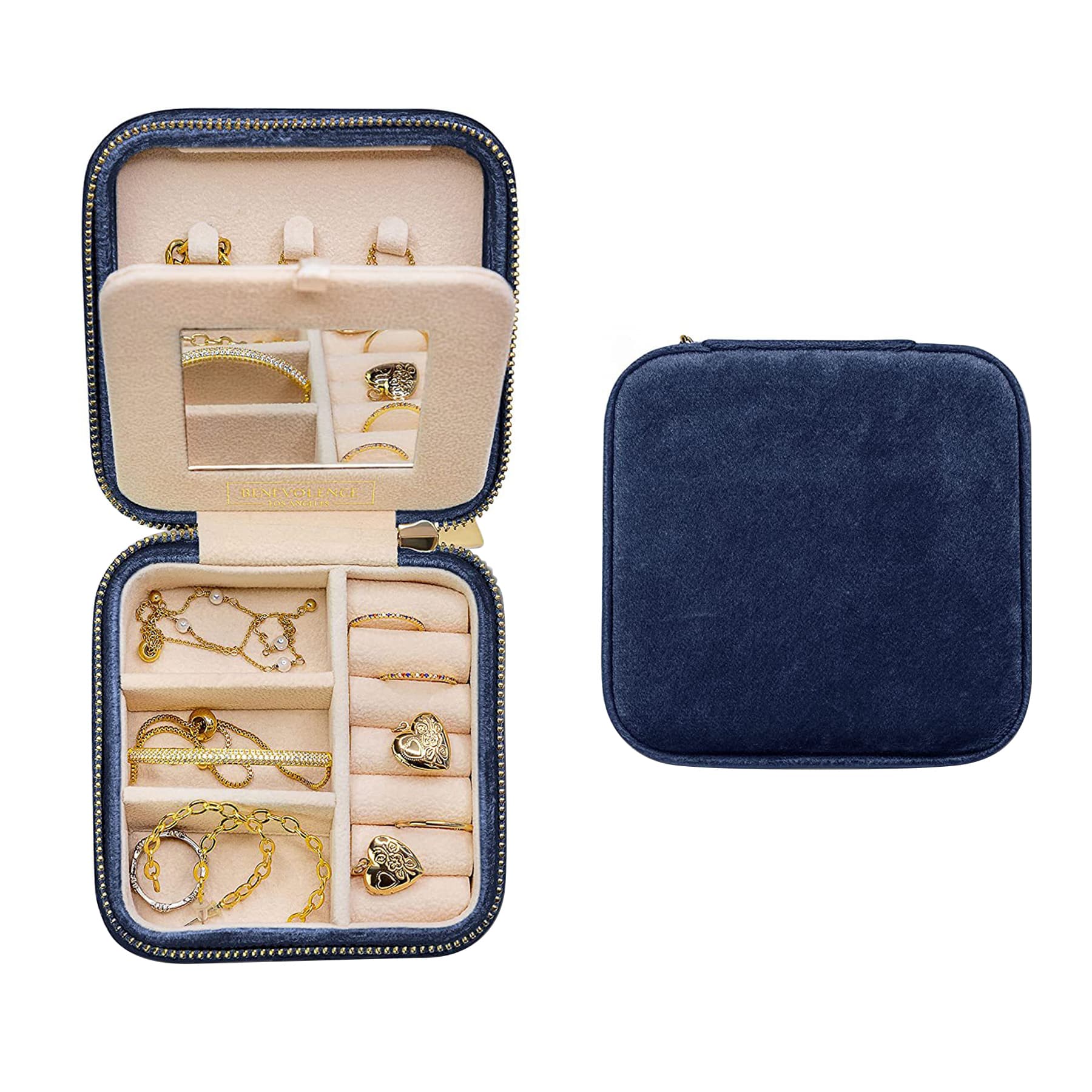 Plush Velvet Travel Jewelry Box Organizer thumbnail 10