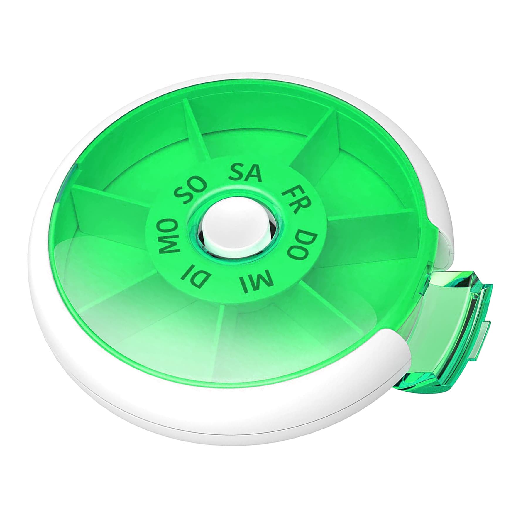 Rotatable 7-Slot Round Pill Box Medicine Case thumbnail 4