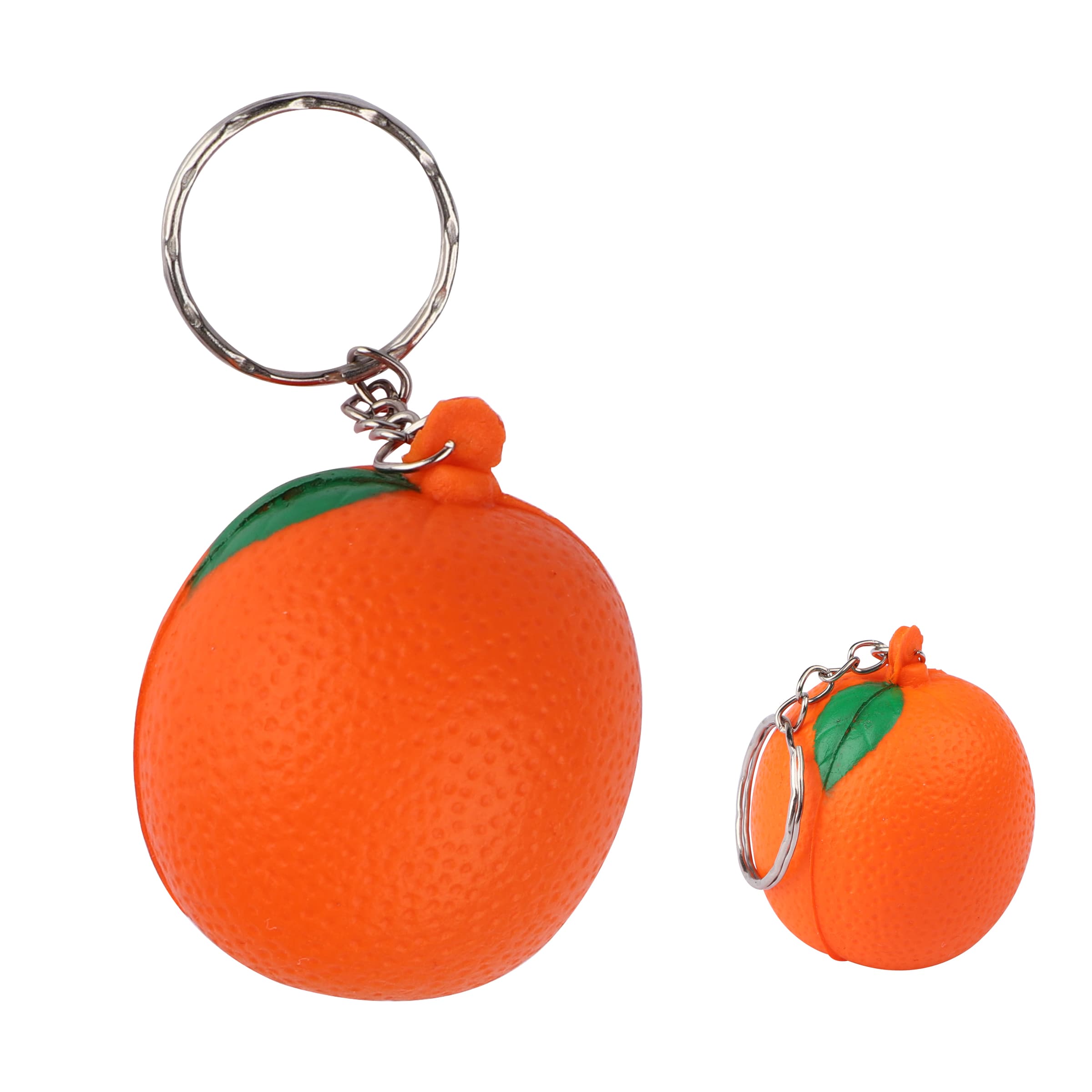 1.6" PU Orange Shaped Stress Ball Reliever W/ Split Ring thumbnail 2