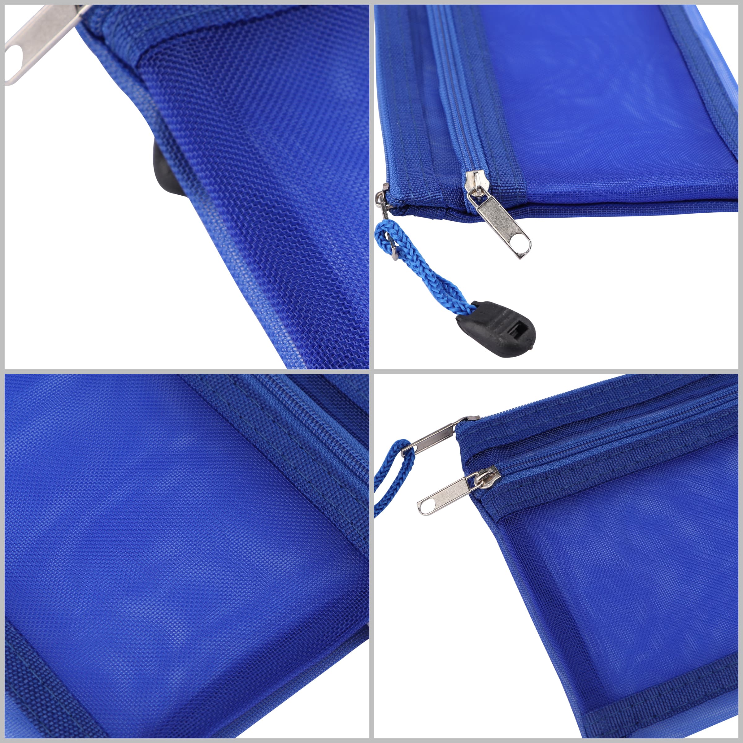 8.3"x5" Polyester 2 Compartment Mesh Zipper Pouch Bag thumbnail 2