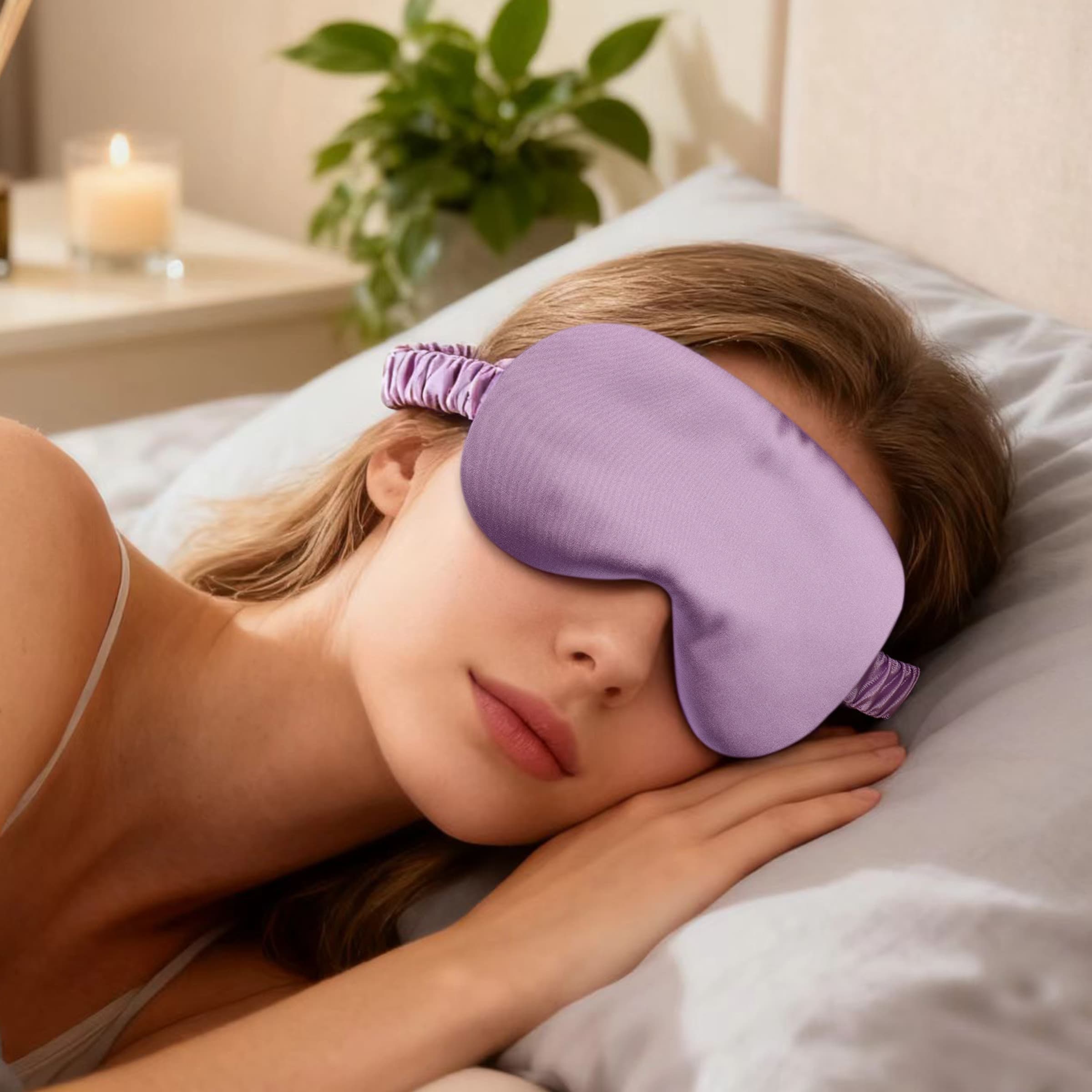 8" x 3.75" Silky Satin Eye Masks for Sleep W/ Elastic Strap thumbnail 2