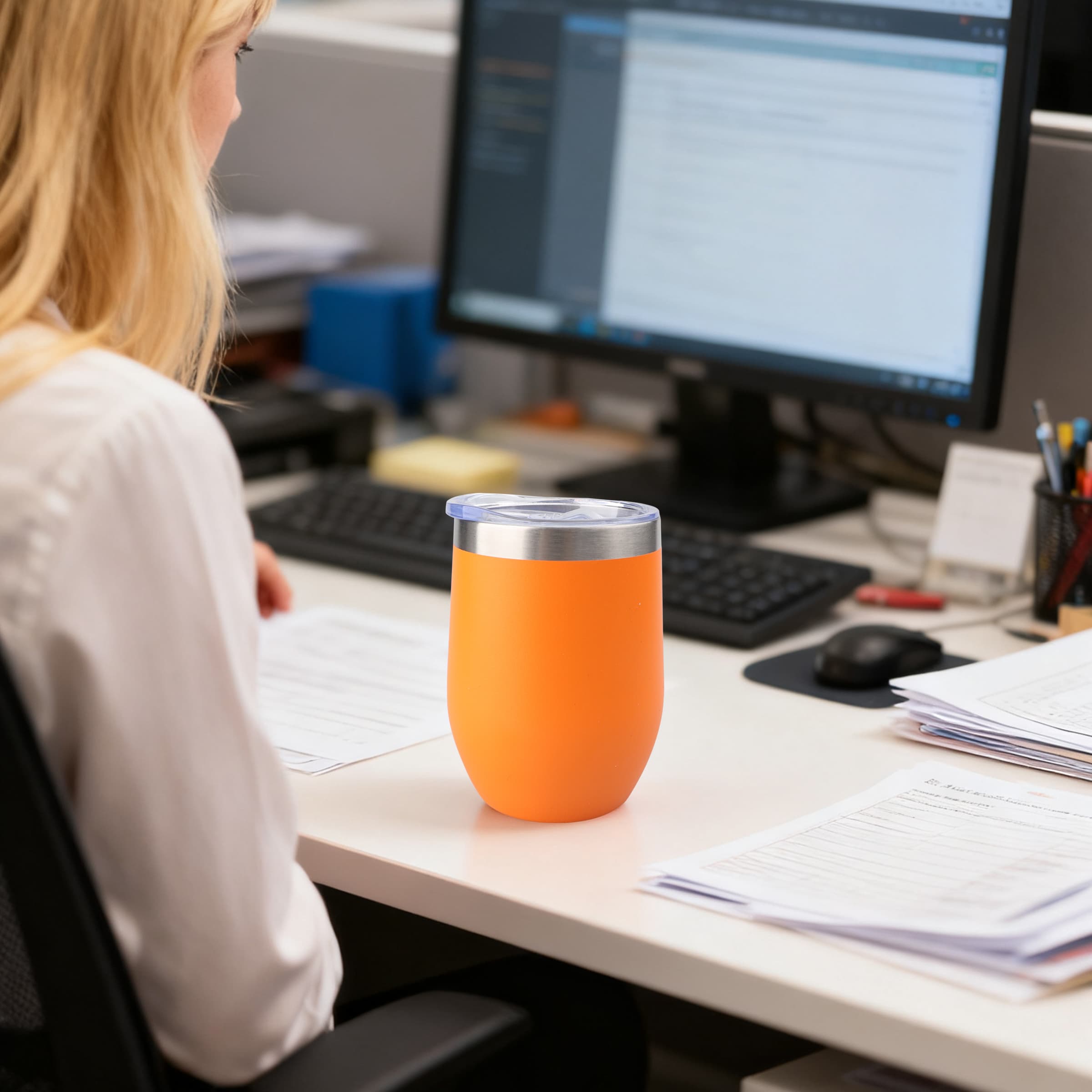 12 Oz Stainless Insulated Wine Tumbler W/ Lid for Hot & Cold thumbnail 6