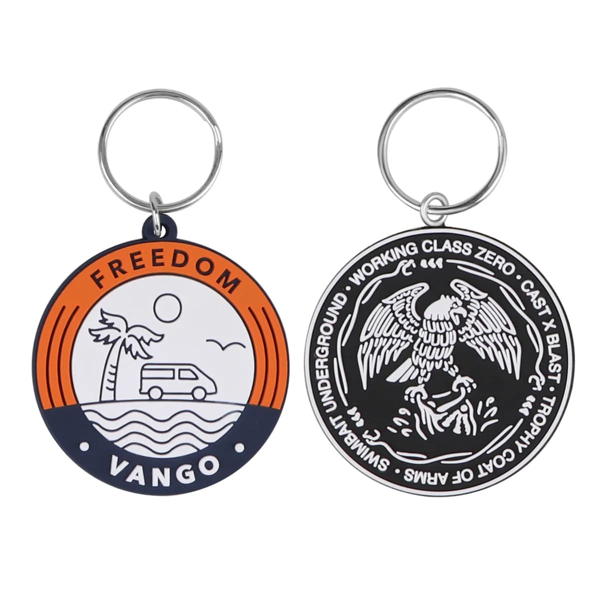 2" Full Color Custom Soft Pvc Keychain W/ Split Ring