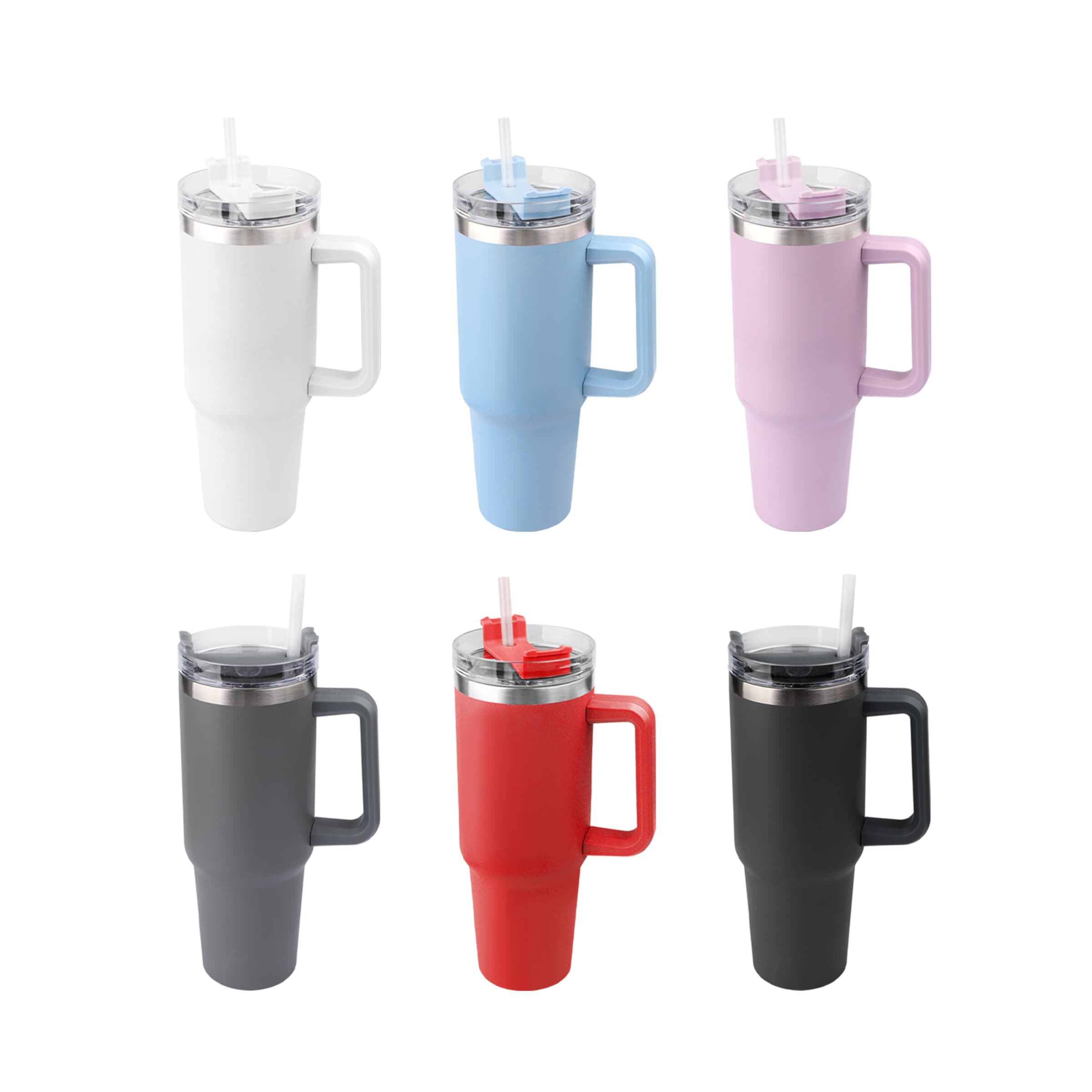 40Oz Custom Insulated Tumbler with Handle and Straw thumbnail 20