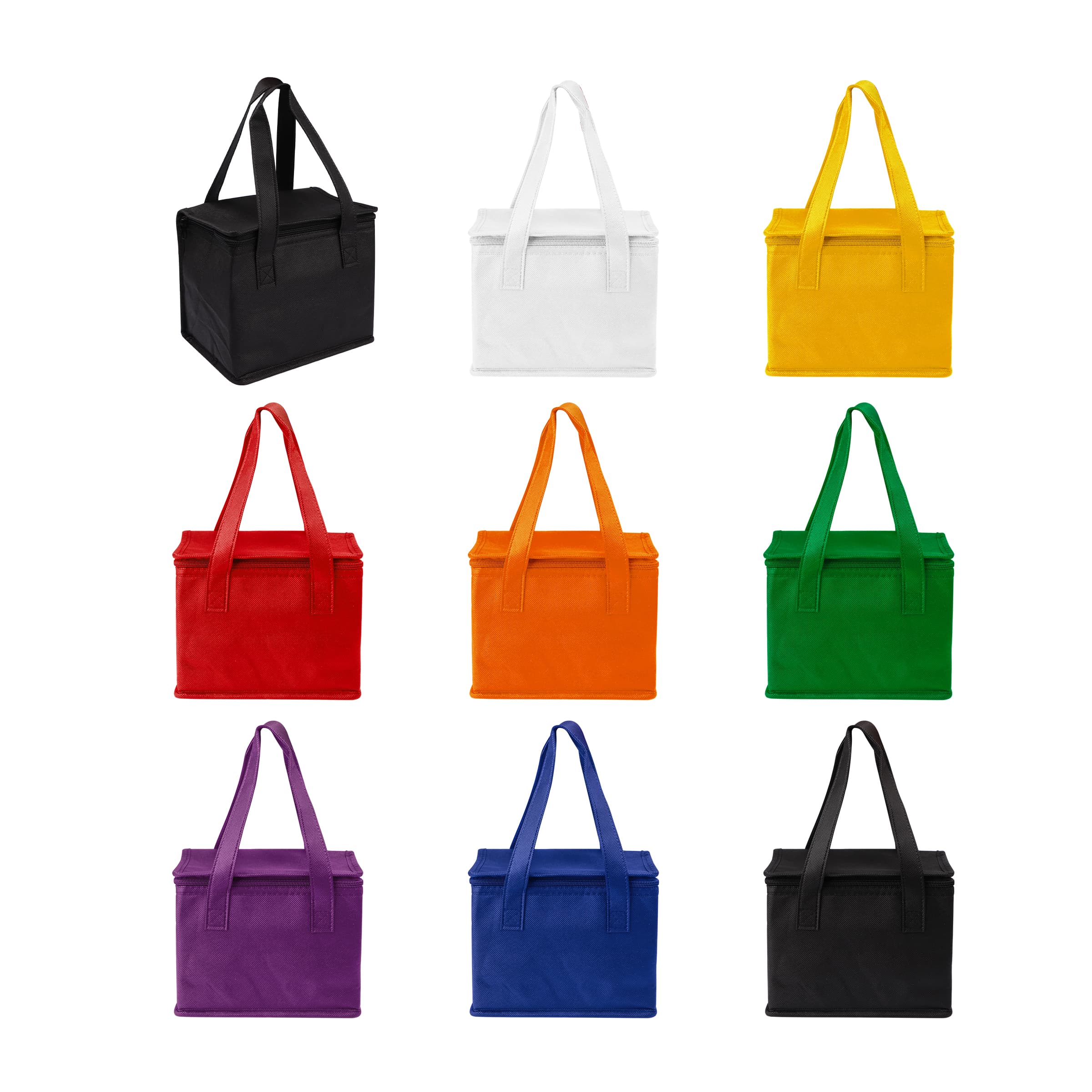 6 Cans Non-woven Insulated Cooler Bag w/ Zipper&Handle