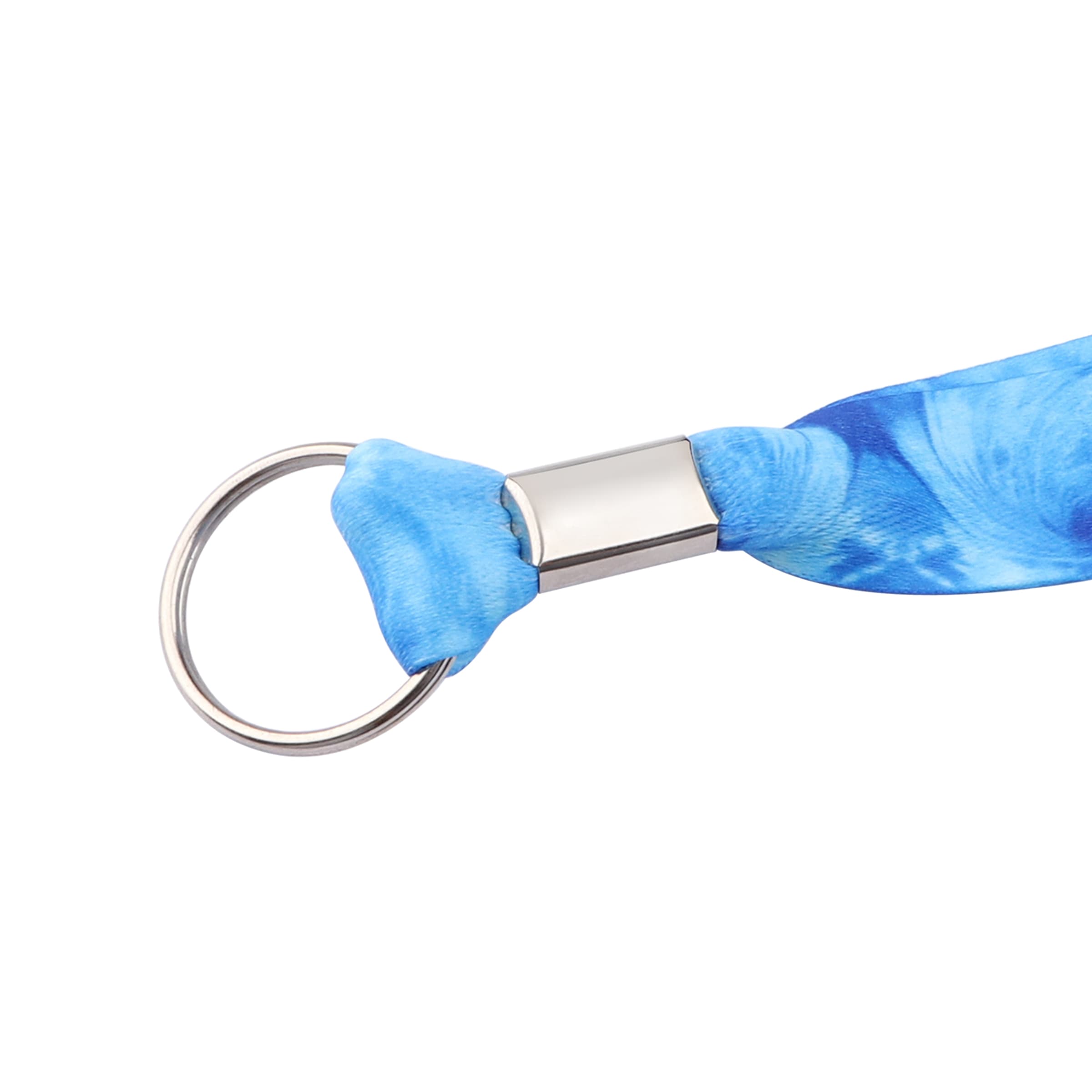 3/4" Full Color Polyester Lanyard Strap W/ Metal Key ring