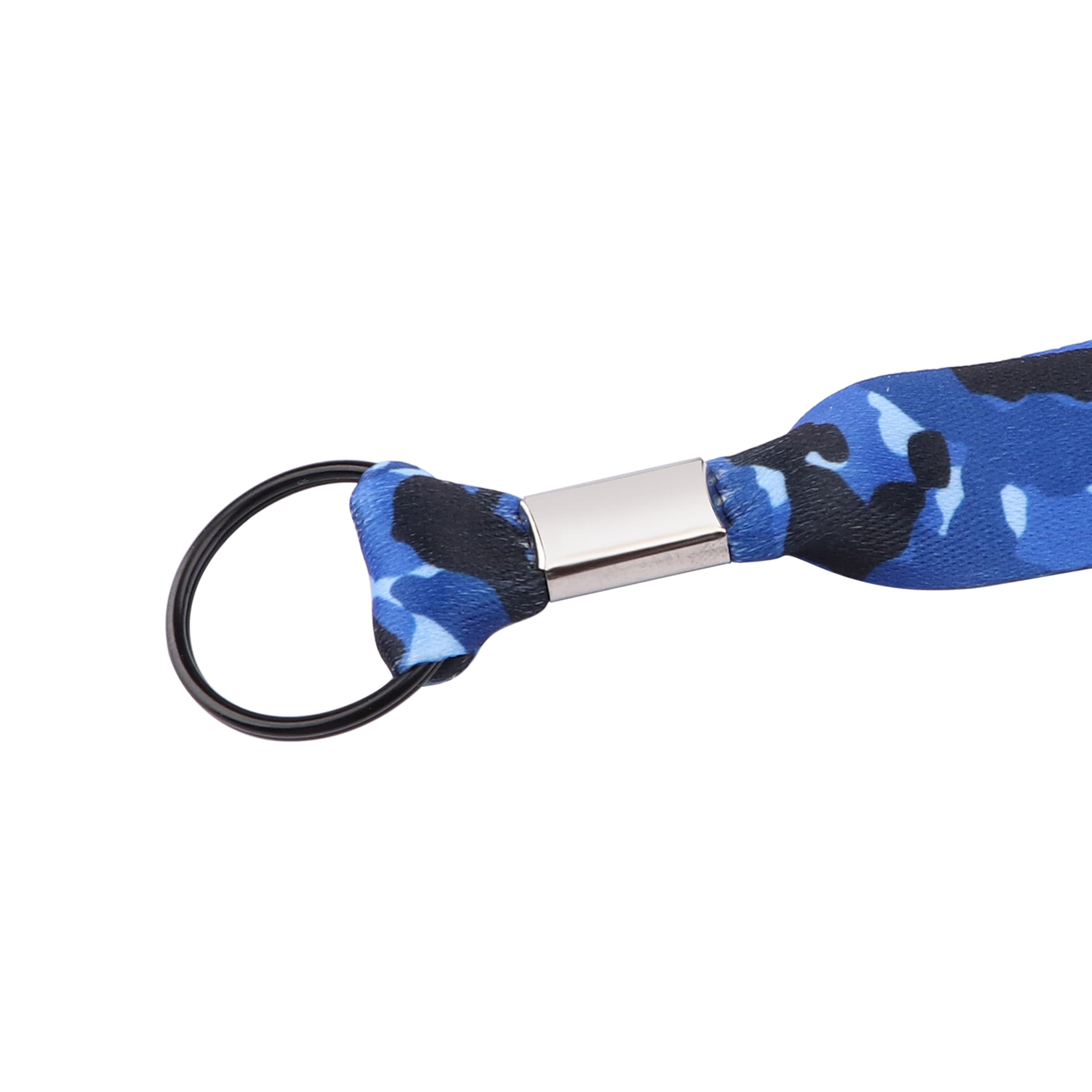 3/4" Custom Polyester Lanyards Keychain W/ Black ring