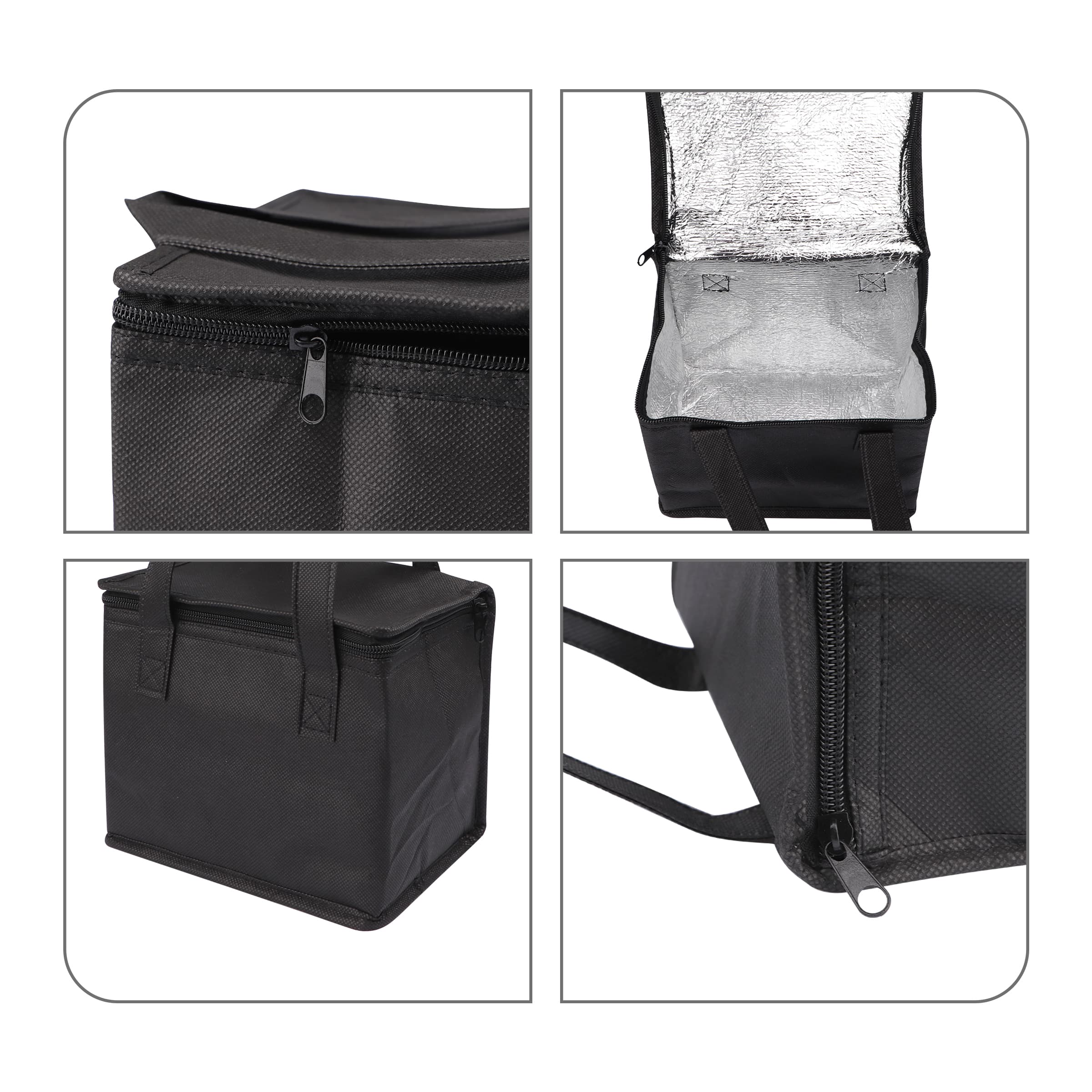 6 Cans Non-woven Insulated Cooler Bag w/ Zipper&Handle thumbnail 3