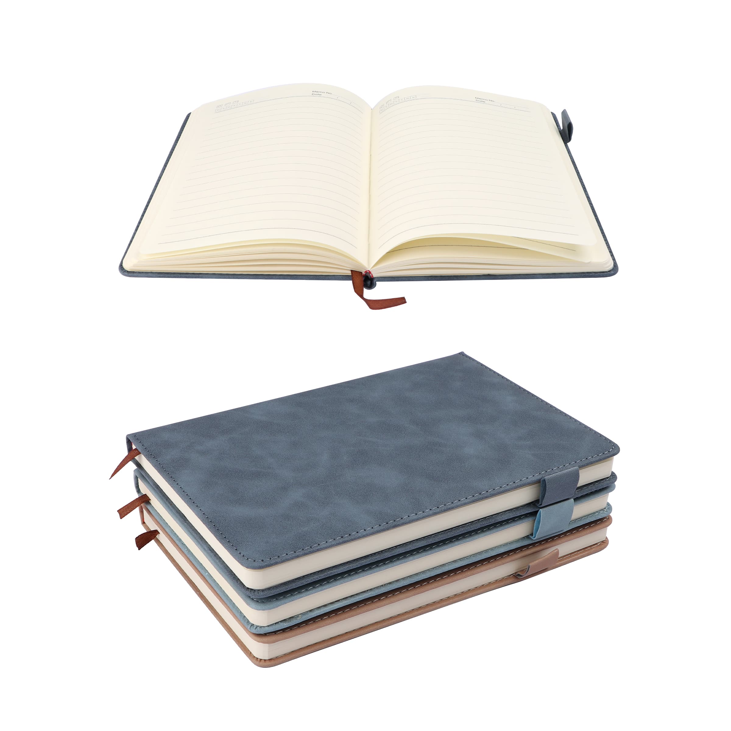 A5 PU Leather Journal Notebook w/ Pen Holder 200 Lined Pages