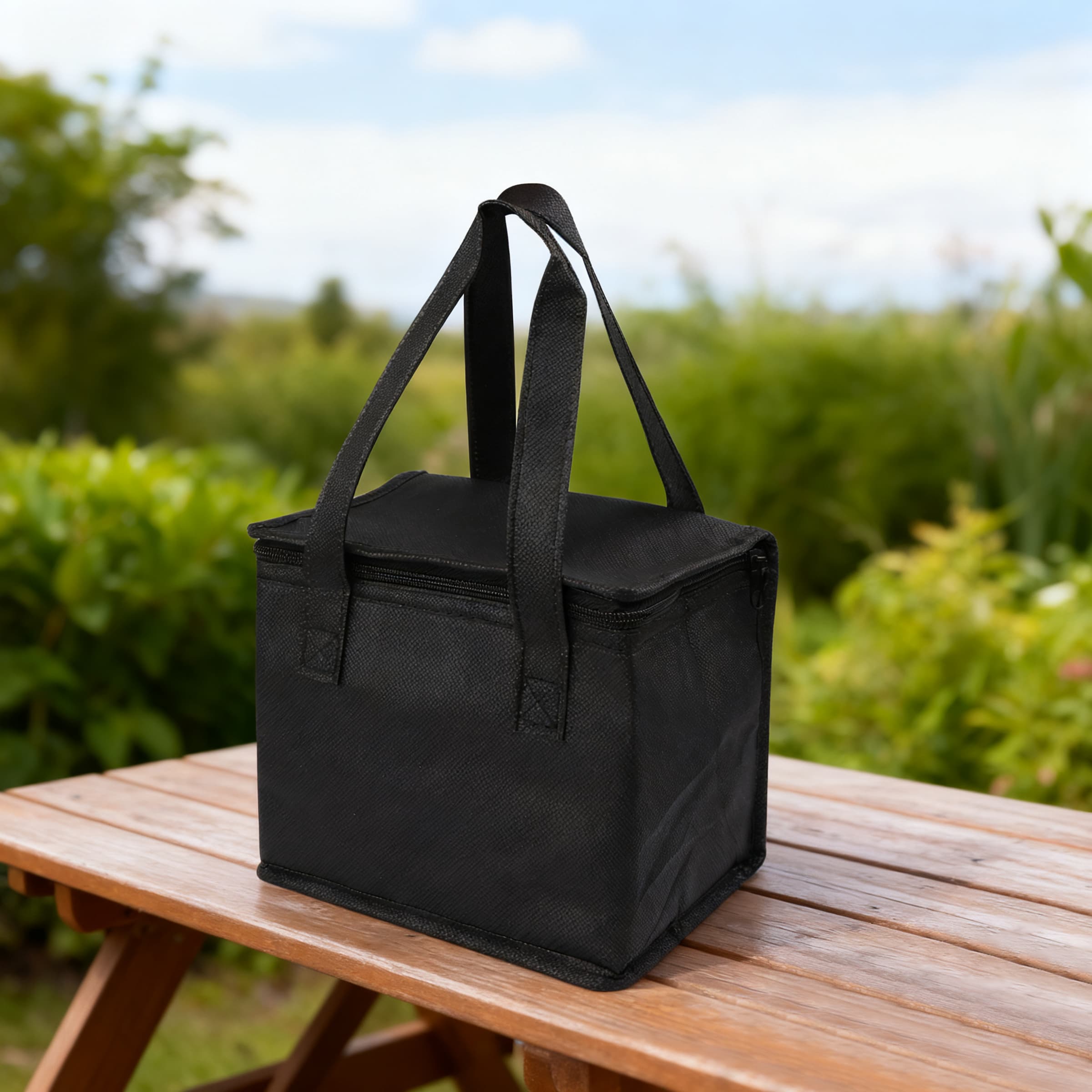 6 Cans Non-woven Insulated Cooler Bag w/ Zipper&Handle thumbnail 2