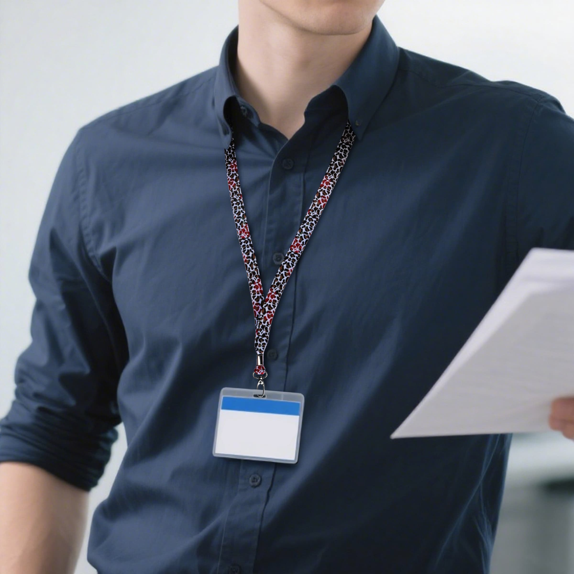 3/4" Full Color Polyester ID Badge Lanyard W/ Oval Clasp thumbnail 3