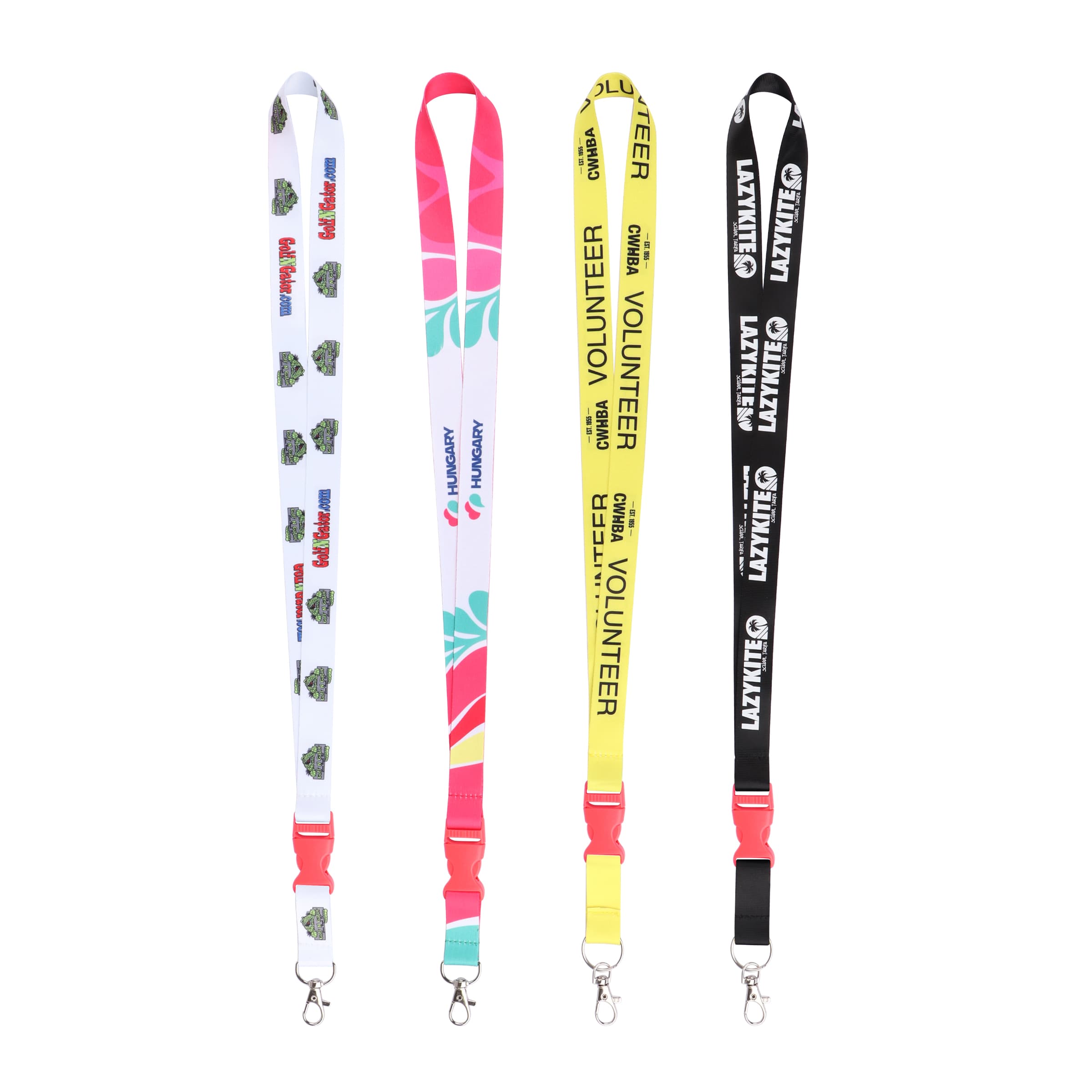 3/4" Polyester Detachable Lanyards Keychain W/ Swivel Hook thumbnail 2