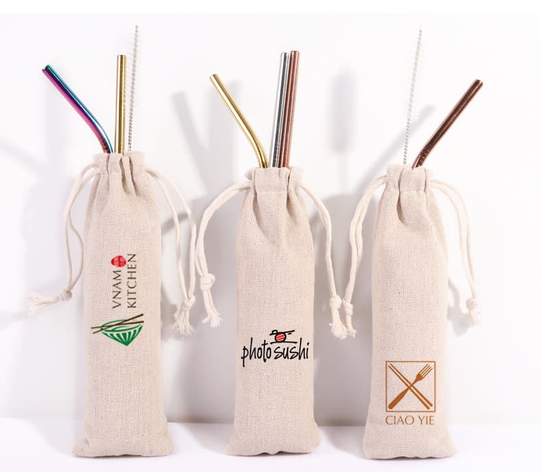 Drawstring Straw Storage Bag