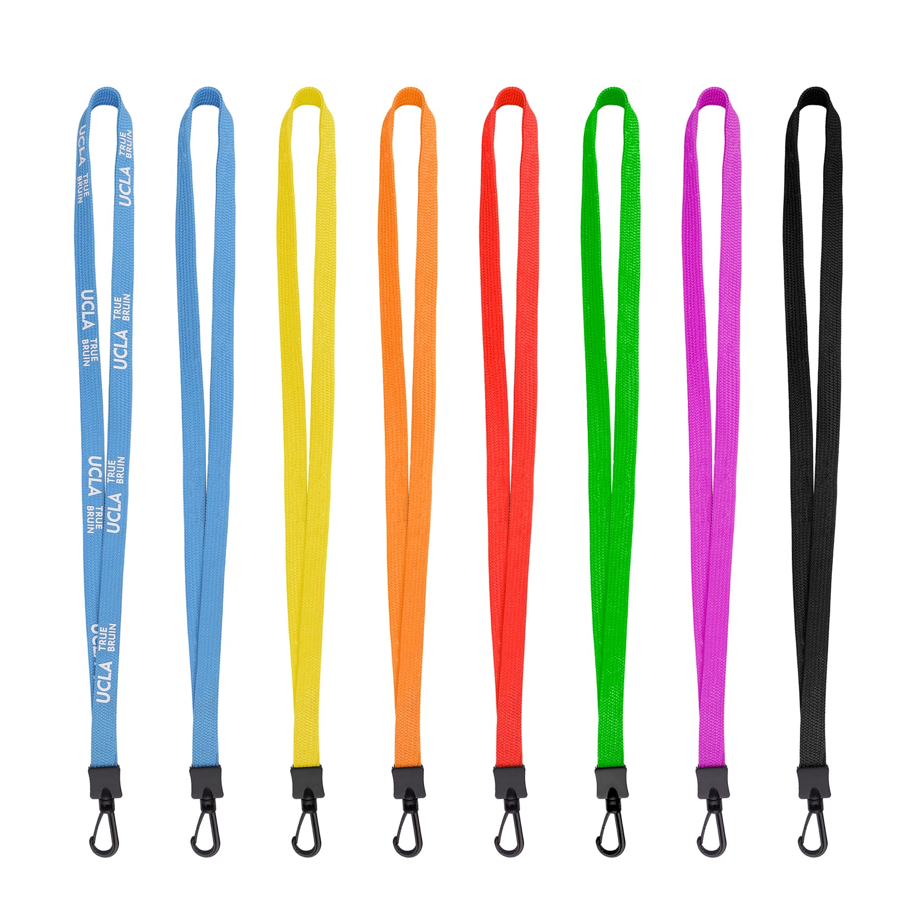 3/5" Polyester Flat Braid Lanyard Strap W/ Plastic J Hook thumbnail 2