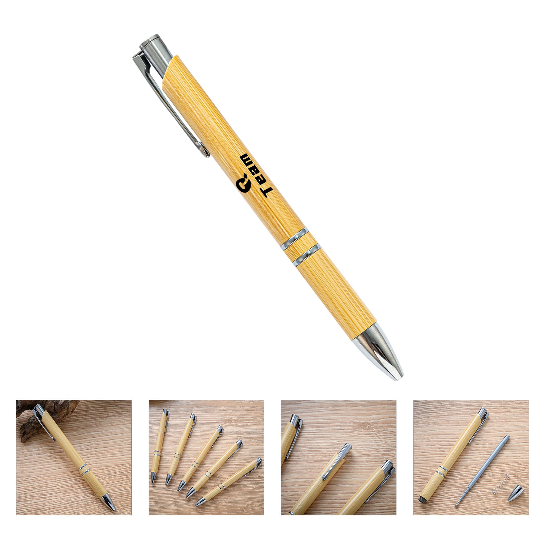 Bamboo Wooden Sustainable Retractable Ballpoint Pen