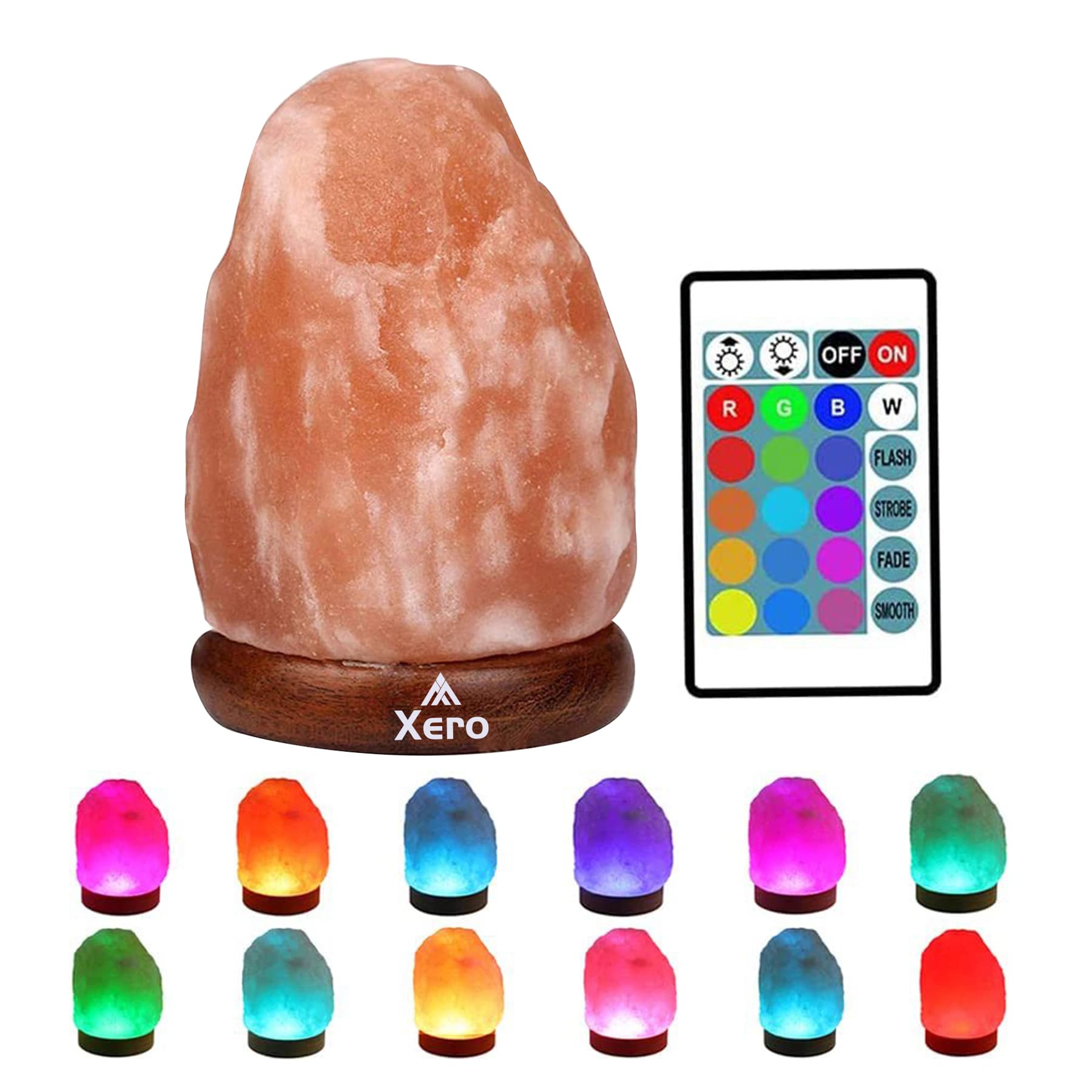 Himalayan Crystal Salt Rock Lamps With Wood Base
