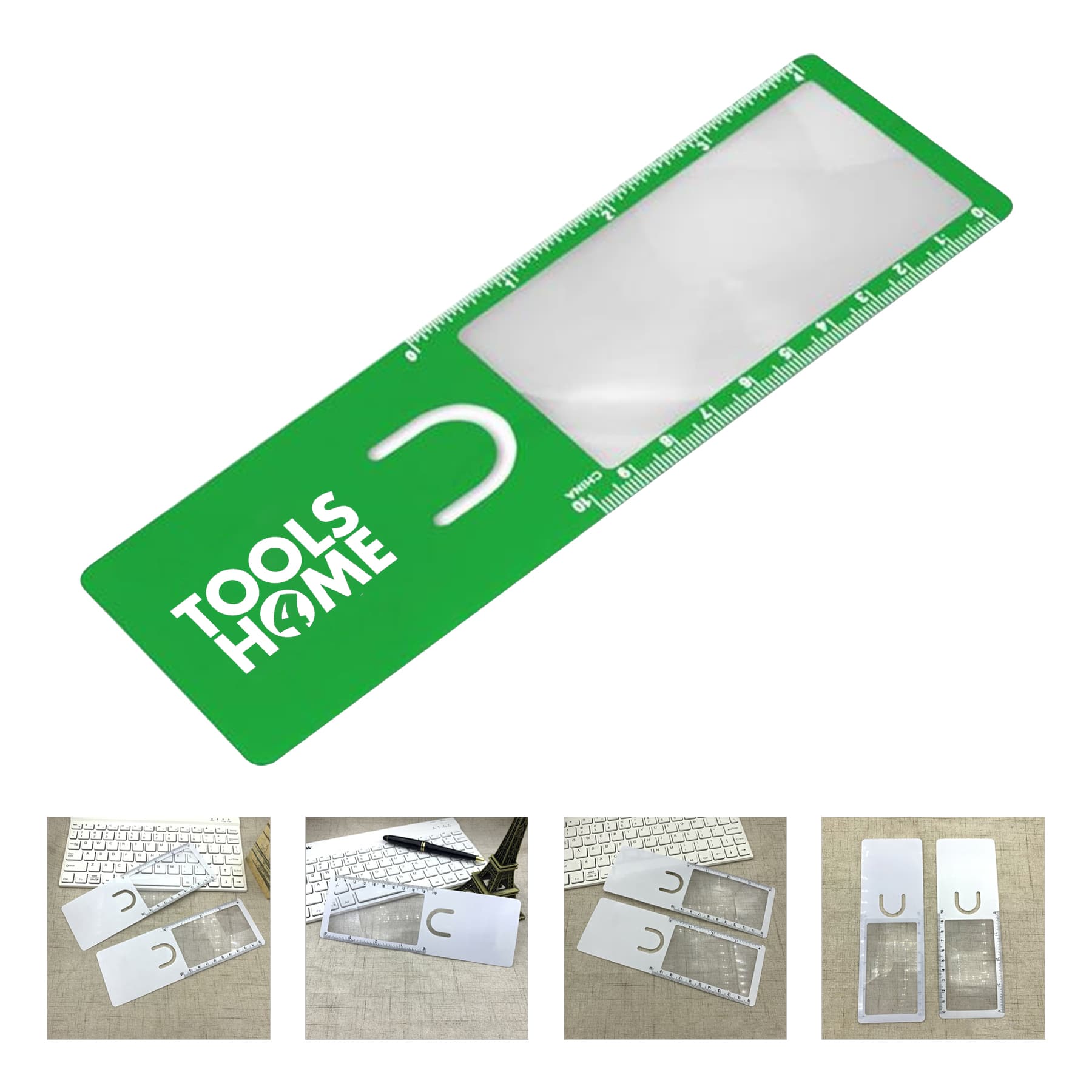 3X PVC Magnifying Sheet Bookmark Ruler For Reading