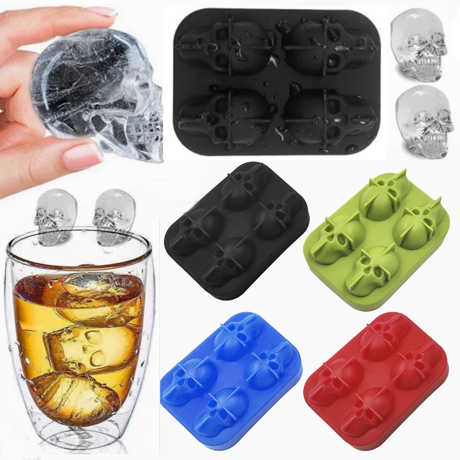 3D Skull Ice Cube Mold Tray