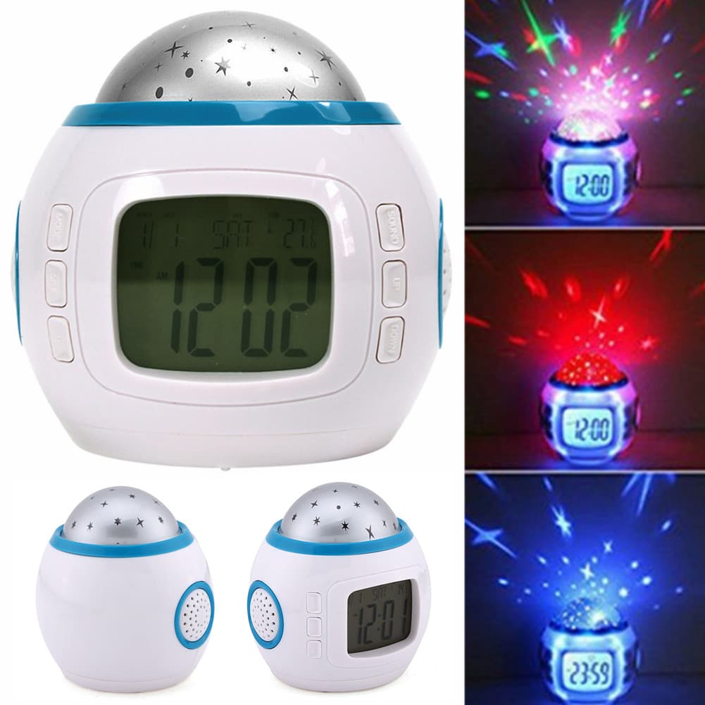 Starry Sky Night Light Projector Alarm Clock