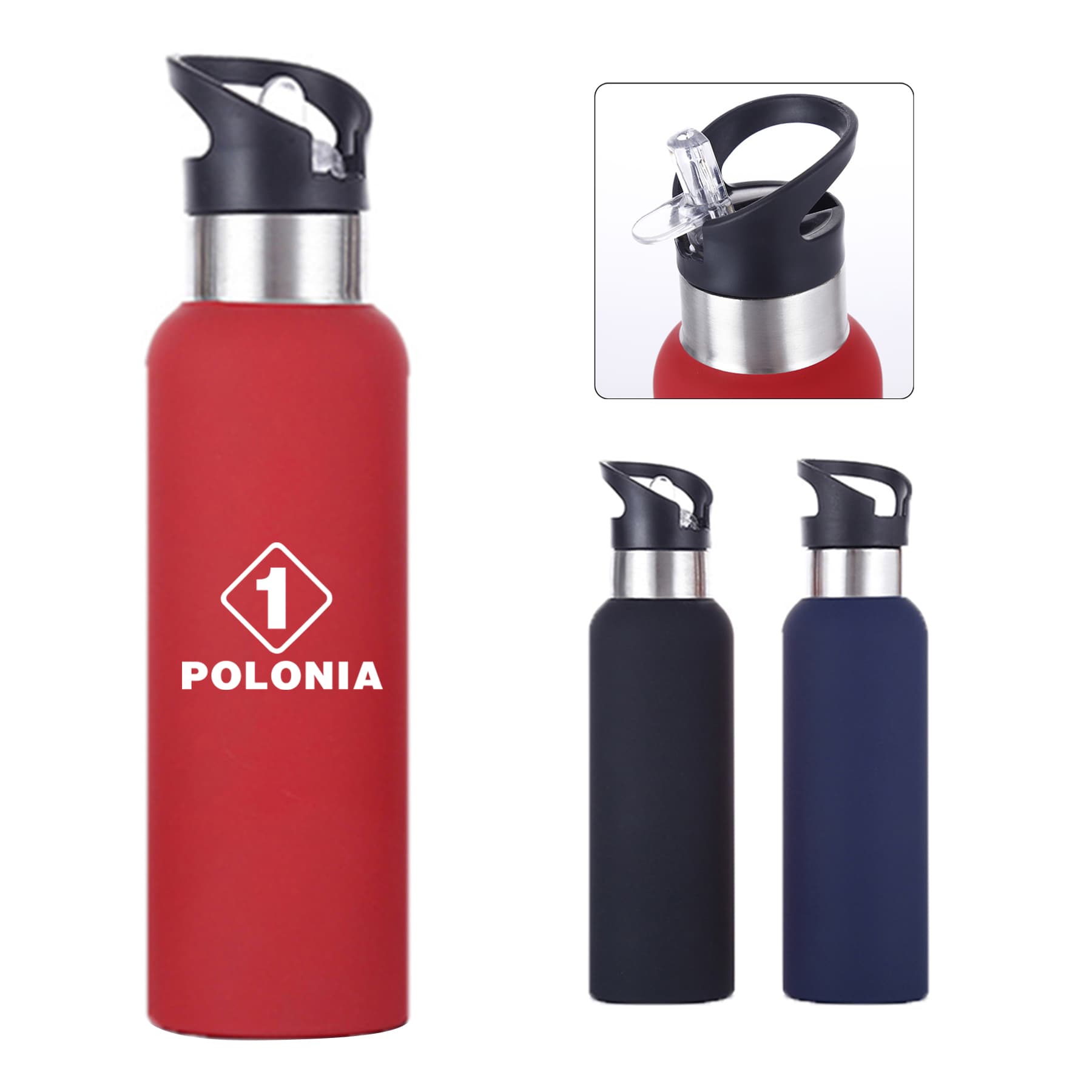 Stainles Steel Sports Bottle With Straw
