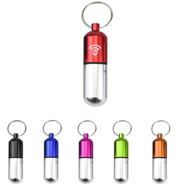 Aluminium Alloy Pill Container With Keyring