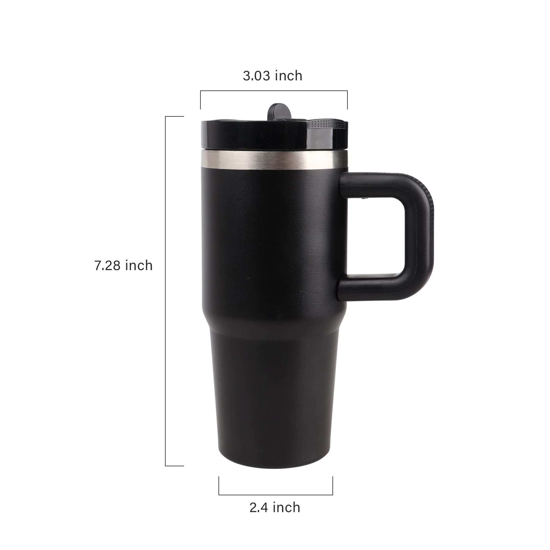 14 Oz Stainless Steel Tumbler with Handle Foldable Straw thumbnail 3