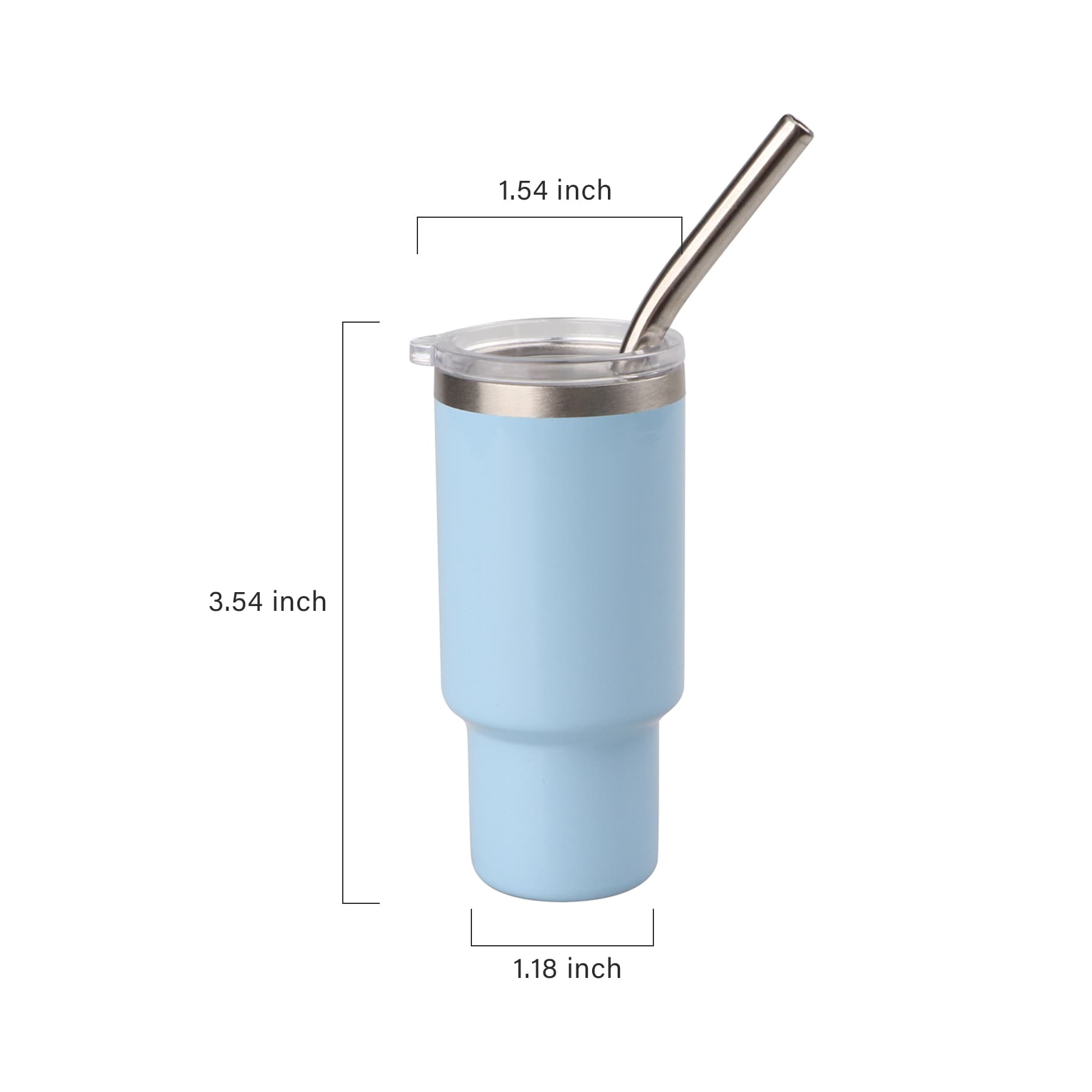 Mini Tumbler Shot Glass 2 Oz With Straw Lid thumbnail 3