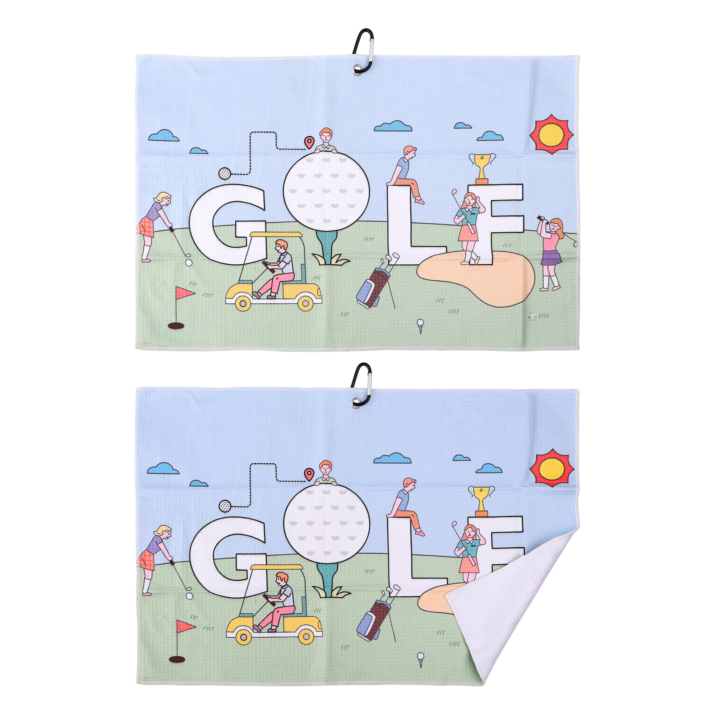 15.75"x23.5" Custom Microfiber Golf Towel W/ Carabiner Clip thumbnail 4