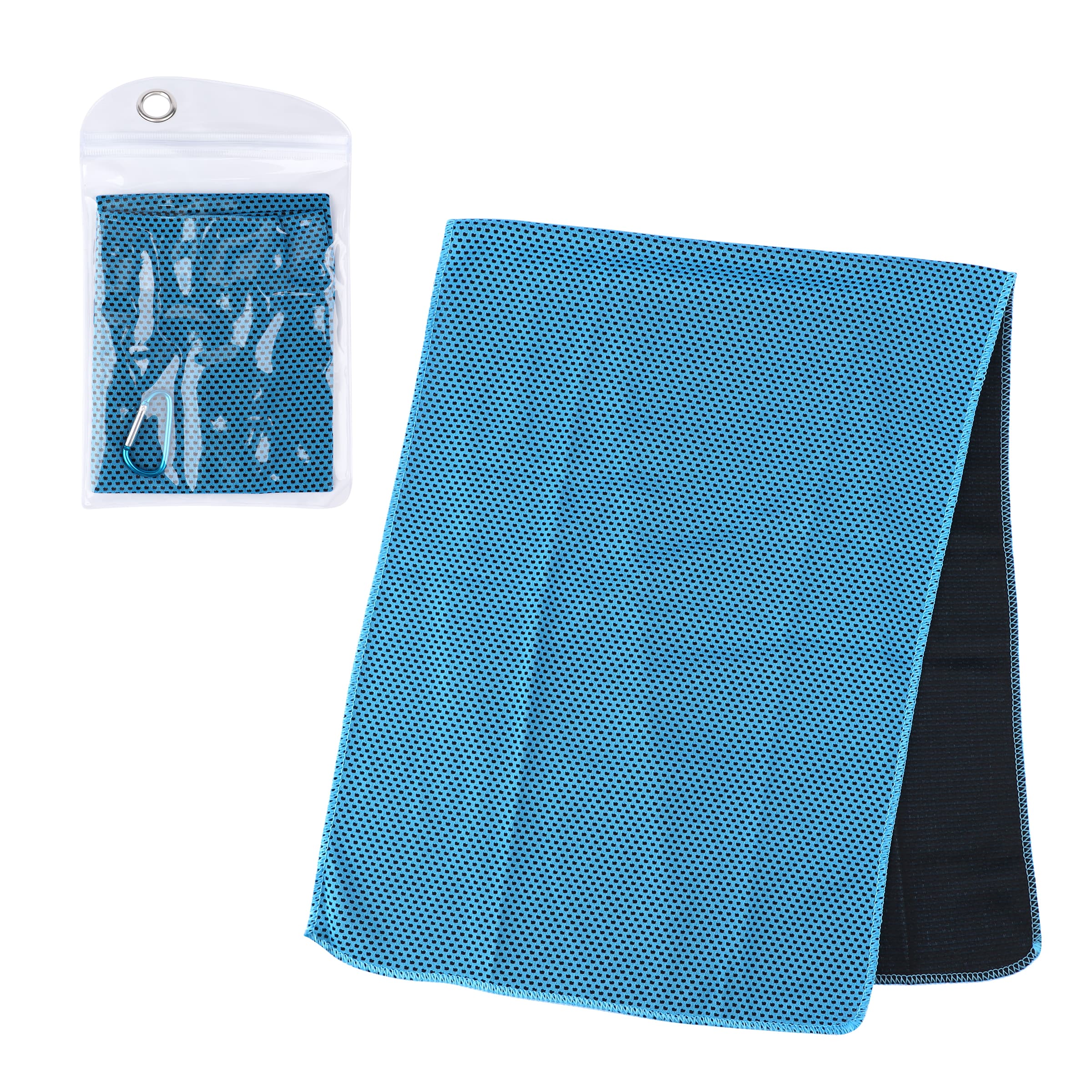 31.5" x 12" Polyester Sport Cooling Towel W/ Bag&Carabiner thumbnail 3
