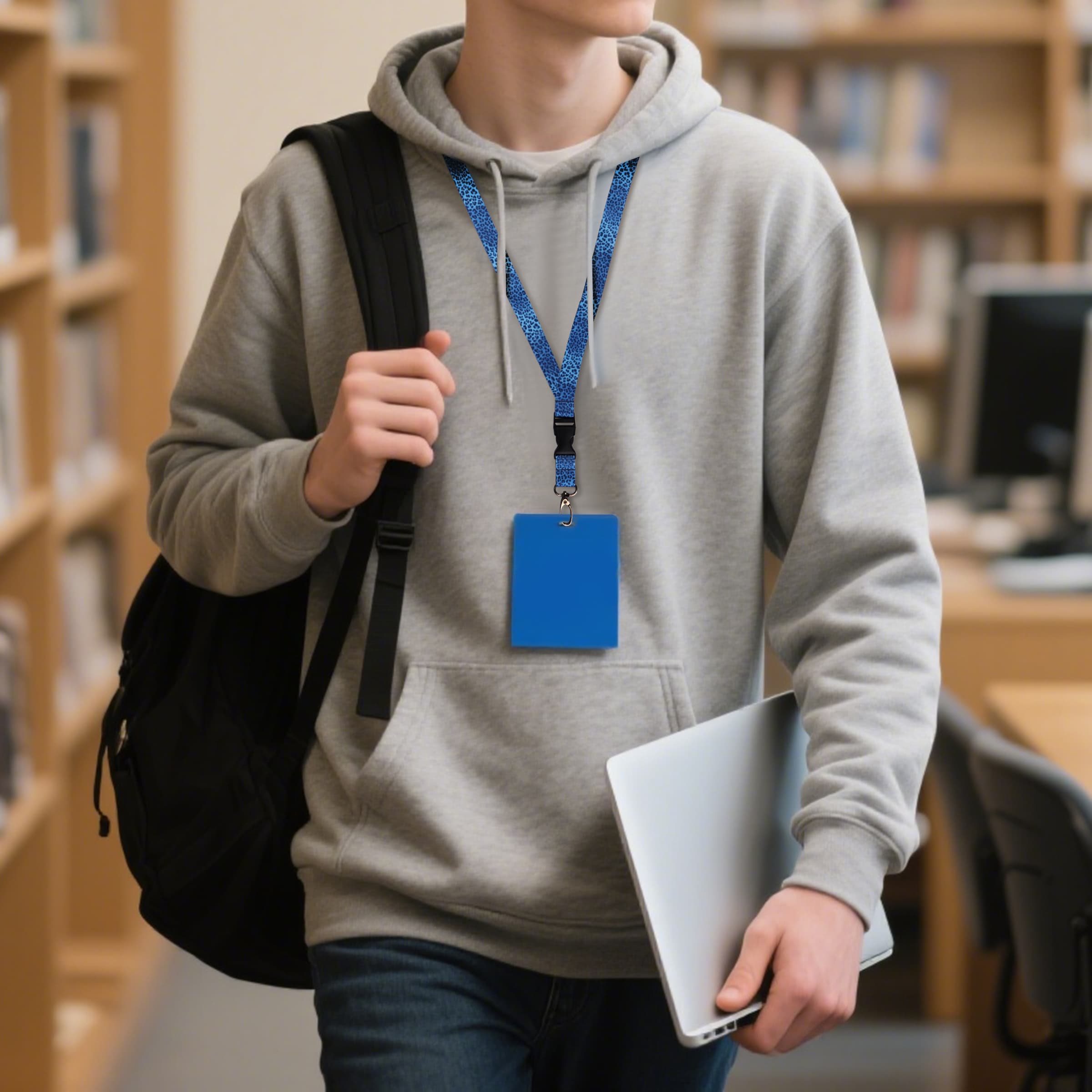 3/4" Polyester Detachable Lanyard W/ Breakaway & Oval Clasp