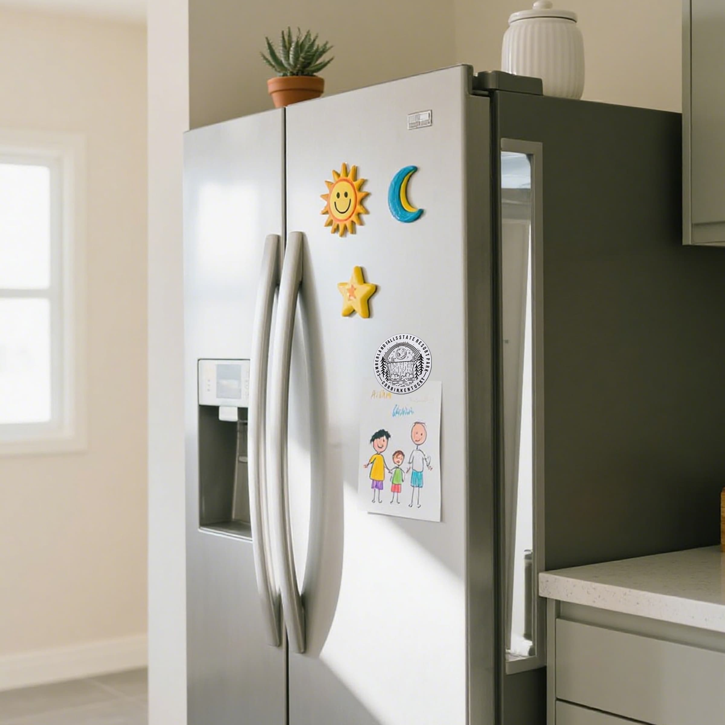 3" 3D Round Metal Fridge Magnet Souvenir, Full Color Custom thumbnail 3