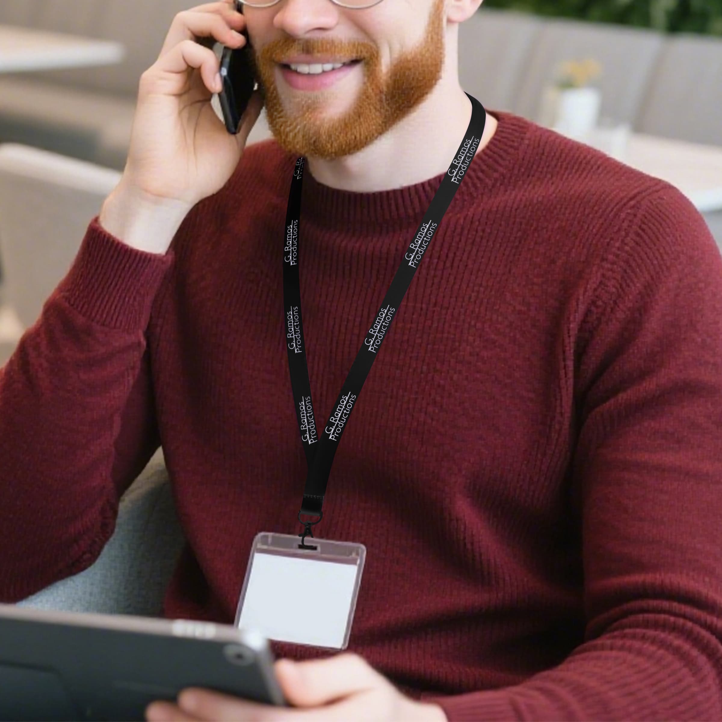 3/4" Custom Lanyards For ID Badges W/ Black Swivel Clasp thumbnail 4