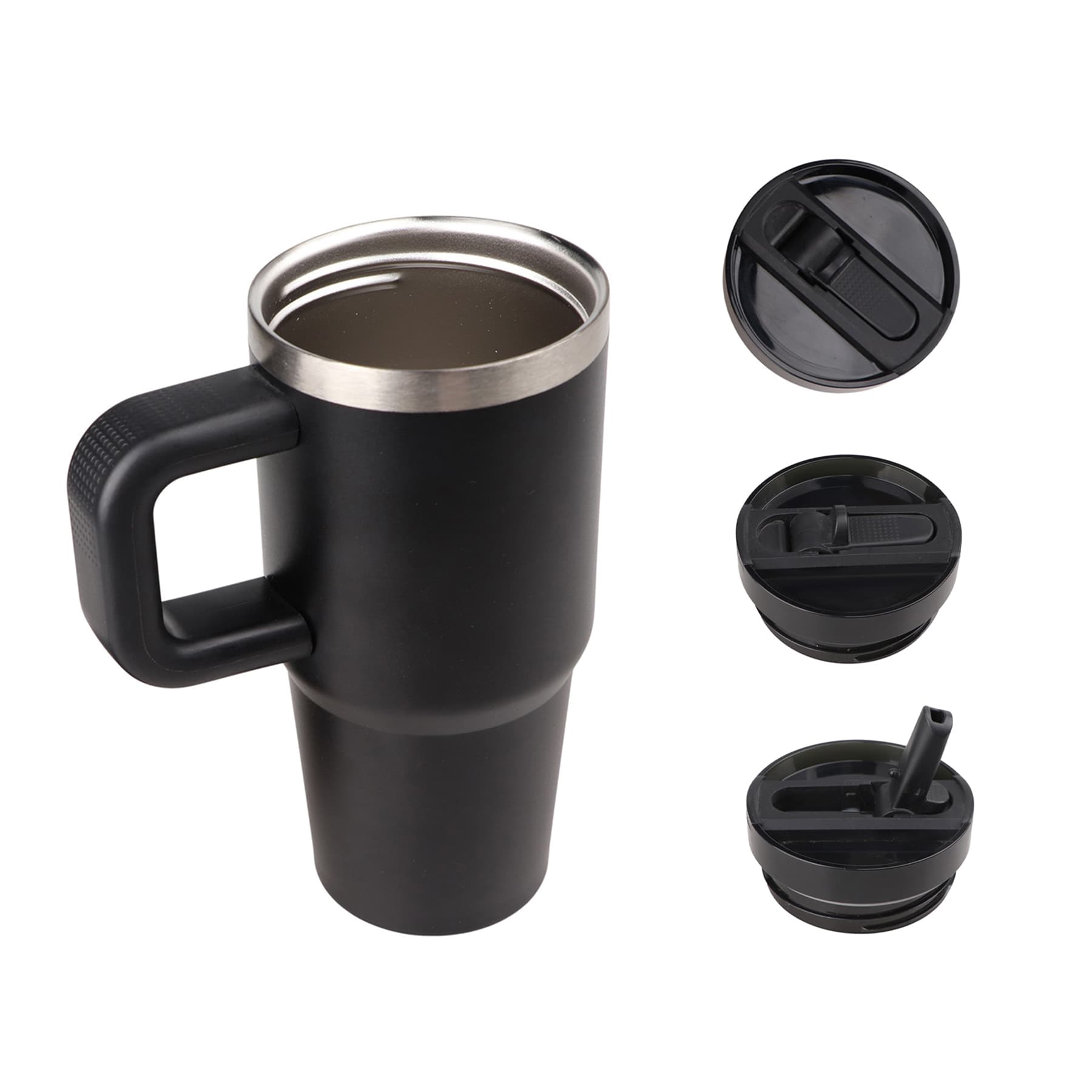 14 Oz Stainless Steel Tumbler with Handle Foldable Straw thumbnail 4