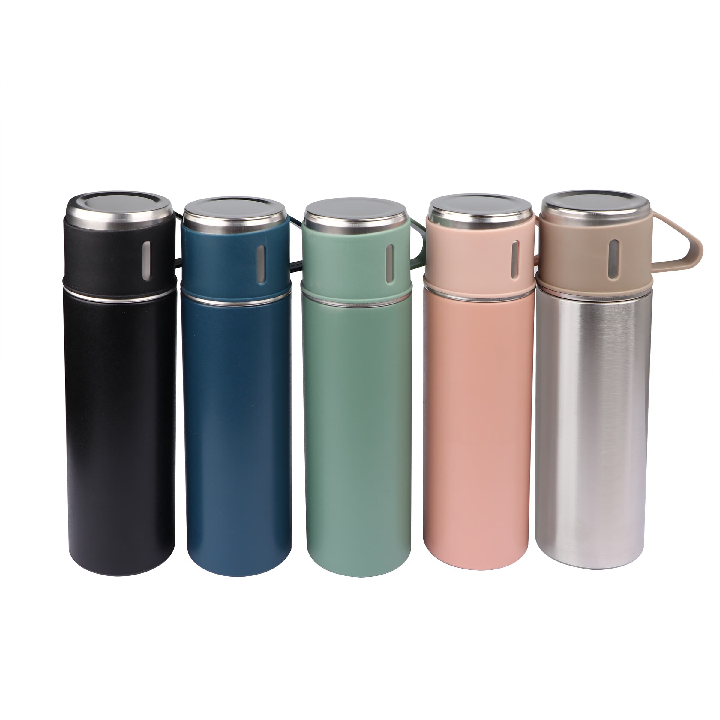 17Oz Vacuum Insulated Thermo Water Bottle with 3 Mug Lids thumbnail 2