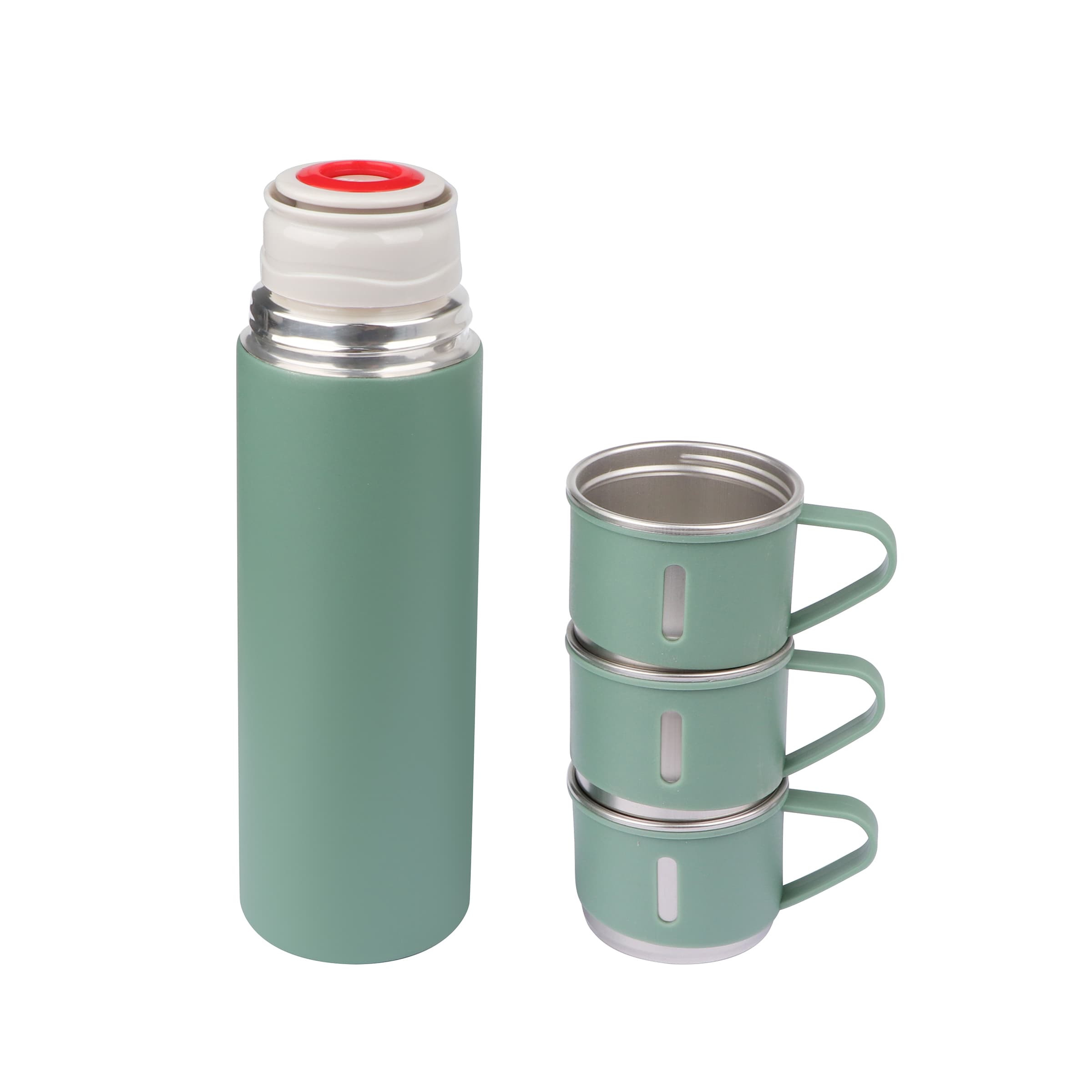17Oz Vacuum Insulated Thermo Water Bottle with 3 Mug Lids thumbnail 4