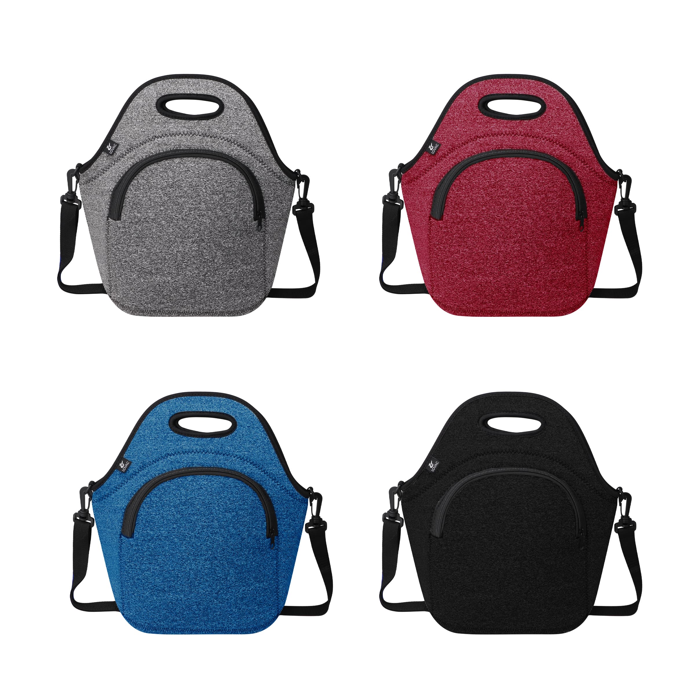 Soft Neoprene Insulated Lunch Bag W/ Shoulder Strap & Zipper thumbnail 3