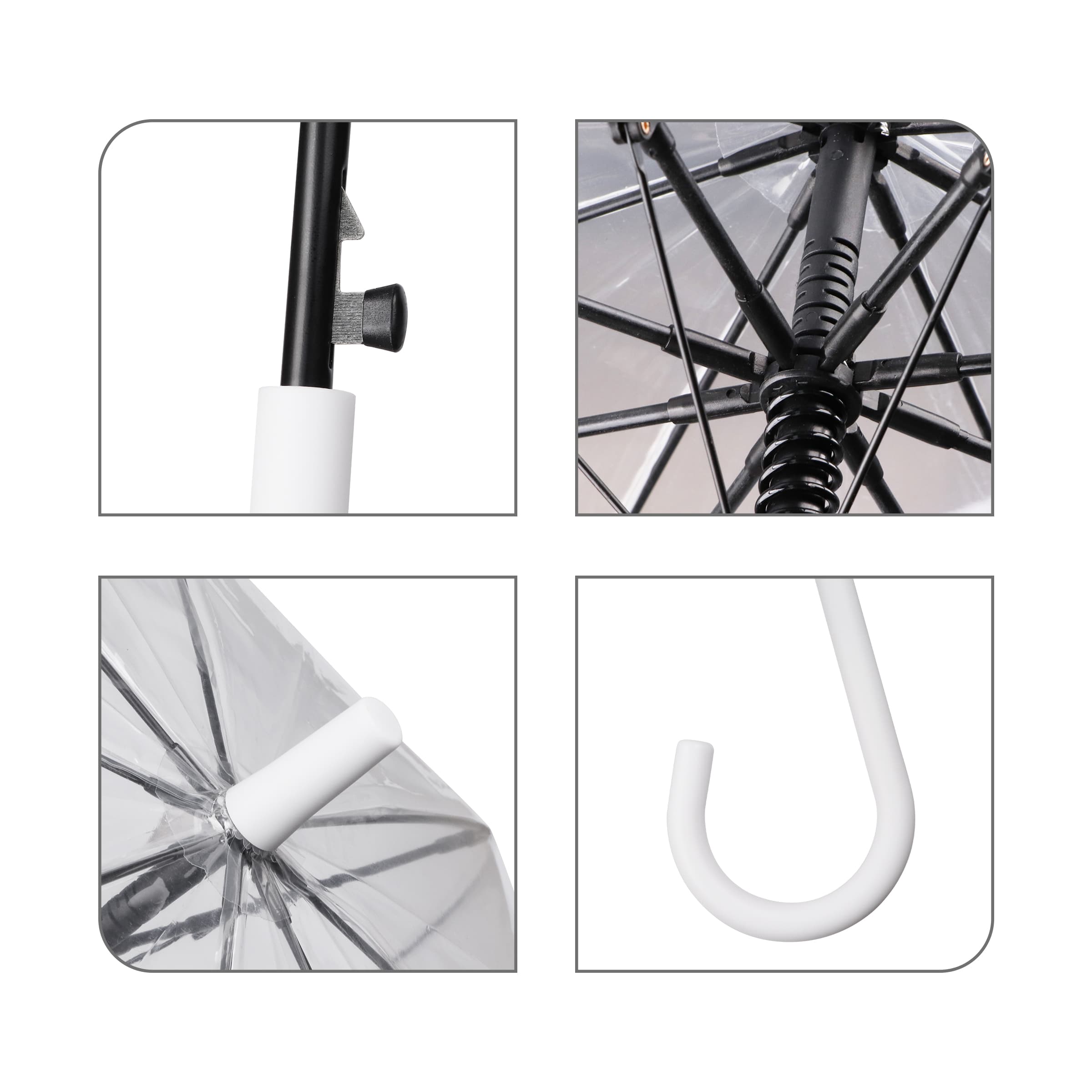 46"Arc Auto Open Clear Umbrella W/ Reinforced Frame thumbnail 2