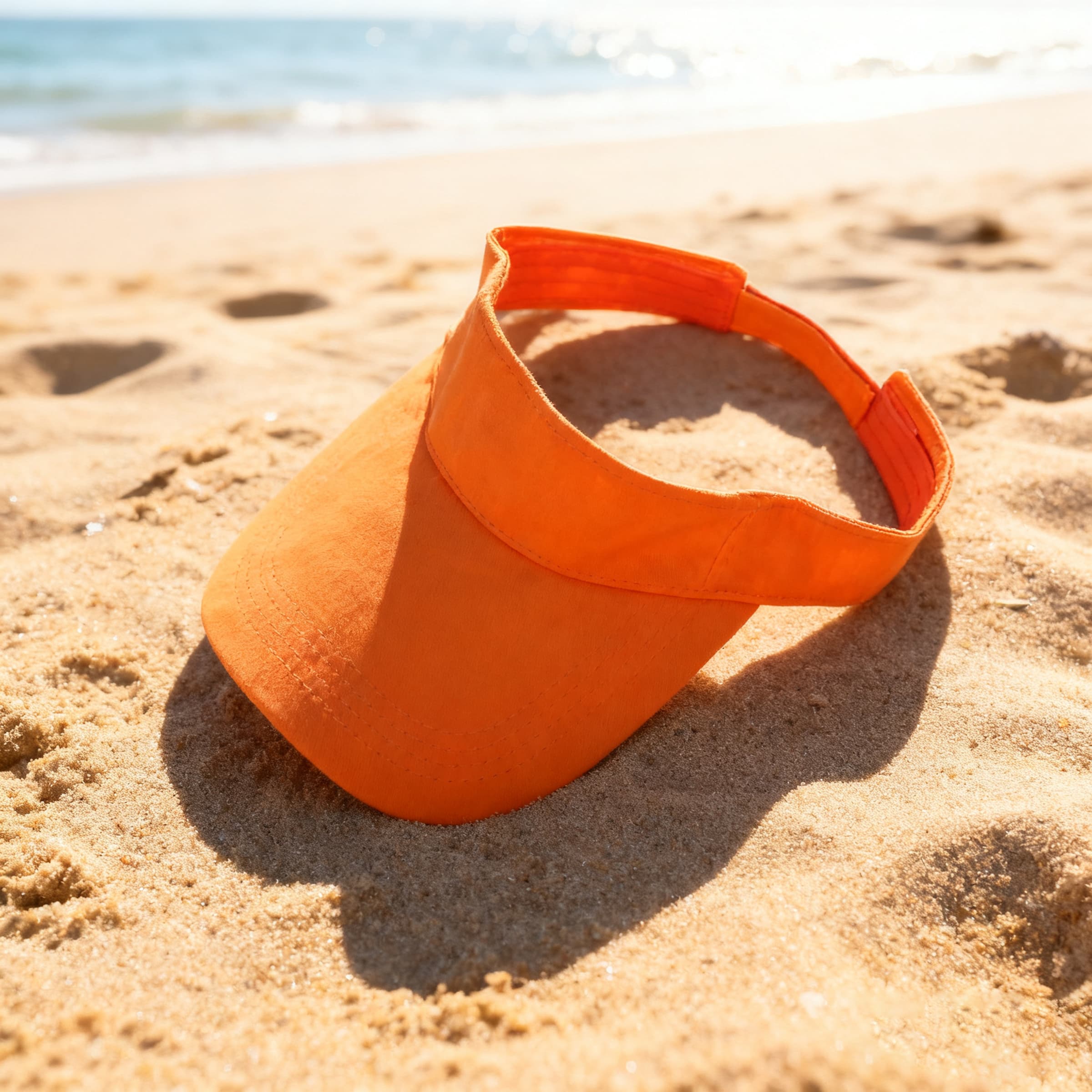 Empty Top Pure Cotton Sun Visor Hats W/ Adjustable Size